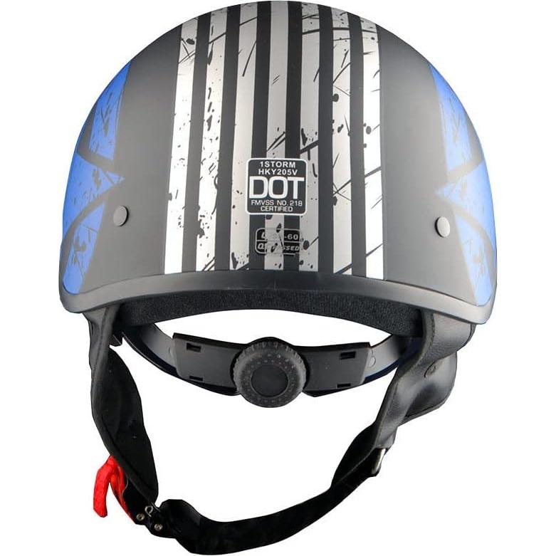 Casco de Media Cara 1Storm HKY205V Negro para Motocicleta