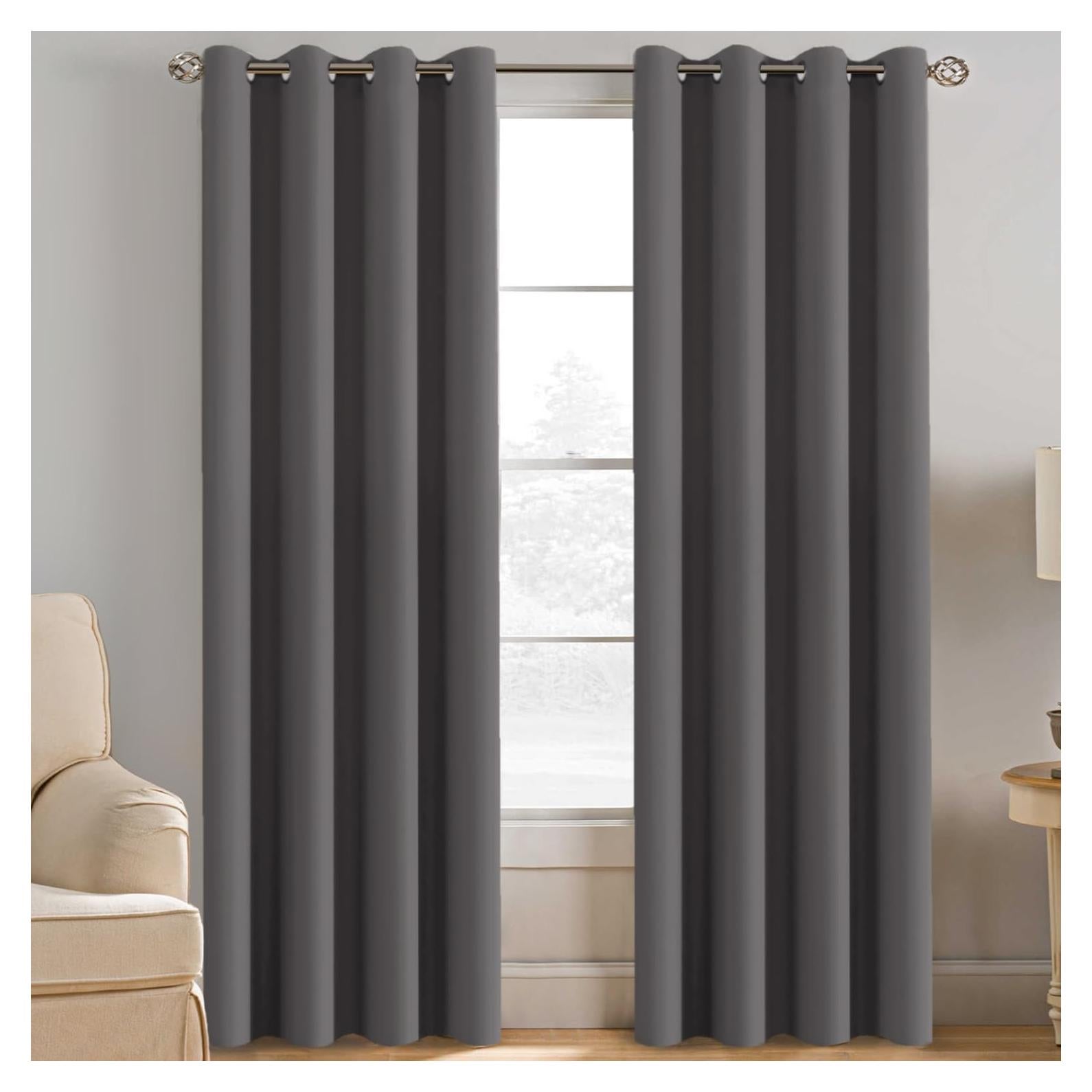Cortinas Blackout H.VERSAILTEX 52x84 Gris Carbón Aislantes