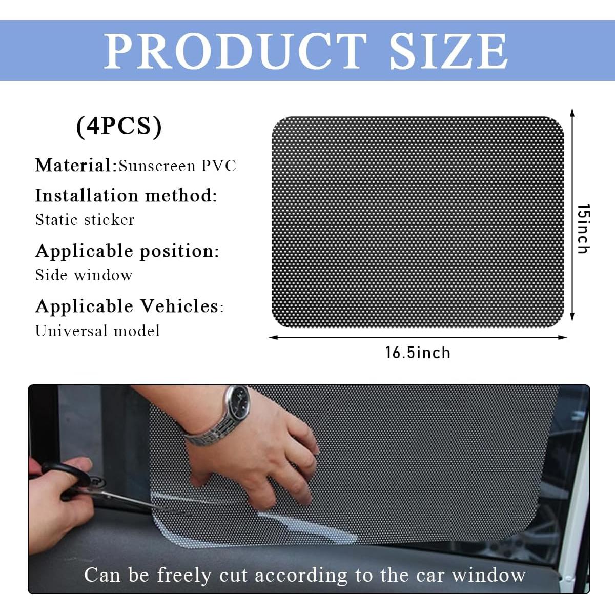 4 Protectores Solares Adherentes SHMZK para Ventanas de Auto