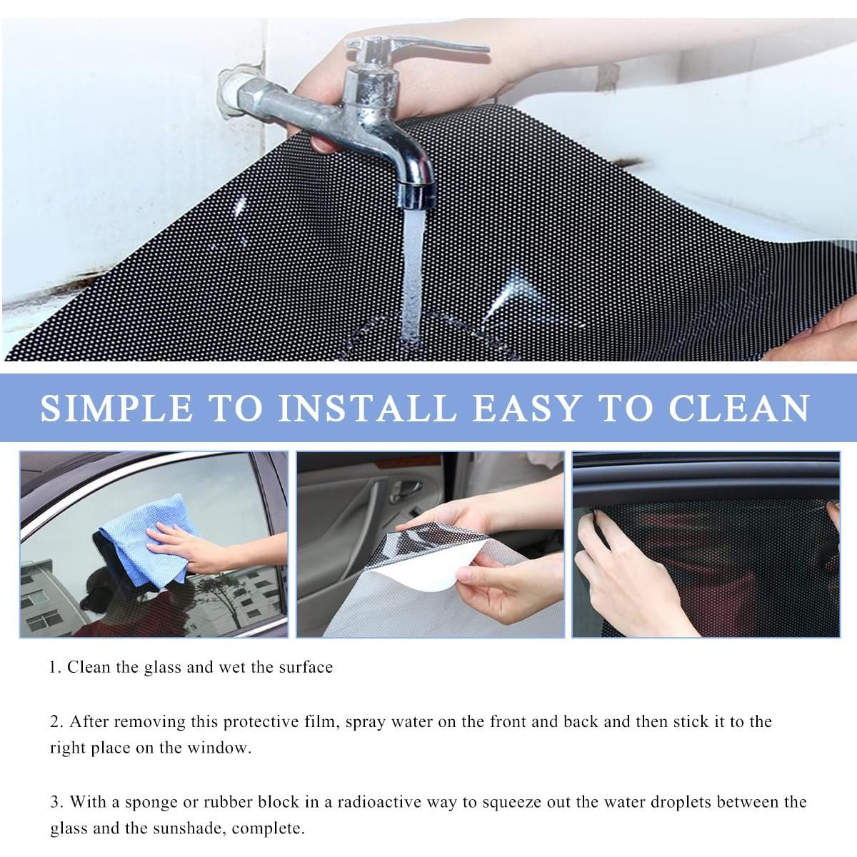 4 Protectores Solares Adherentes SHMZK para Ventanas de Auto