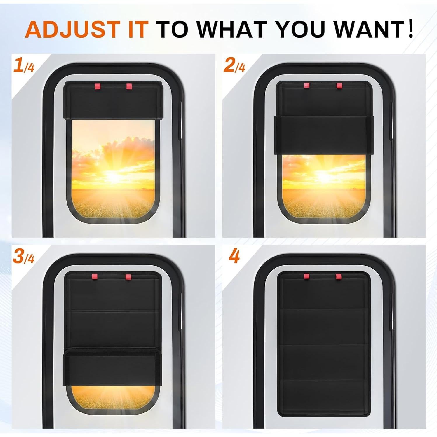 Cortina Blackout JUSTTOP para Ventana de RV 63.5x40.6cm