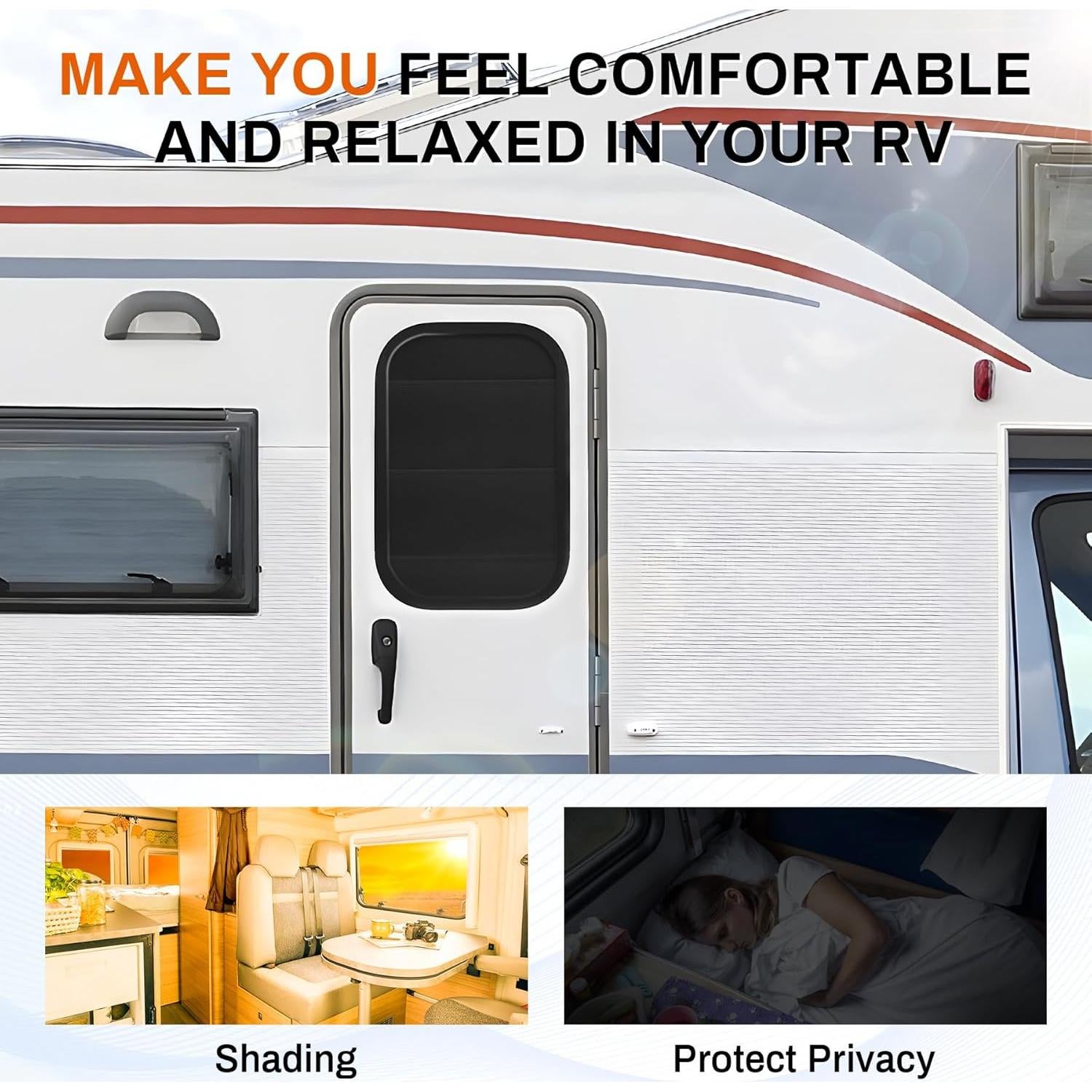Cortina Blackout JUSTTOP para Ventana de RV 63.5x40.6cm