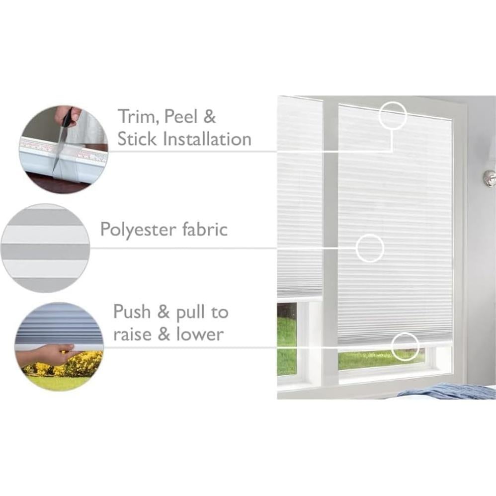 Cortina Plisada Filtrante de Luz Redi Shade 76.2x162.6cm Blanca