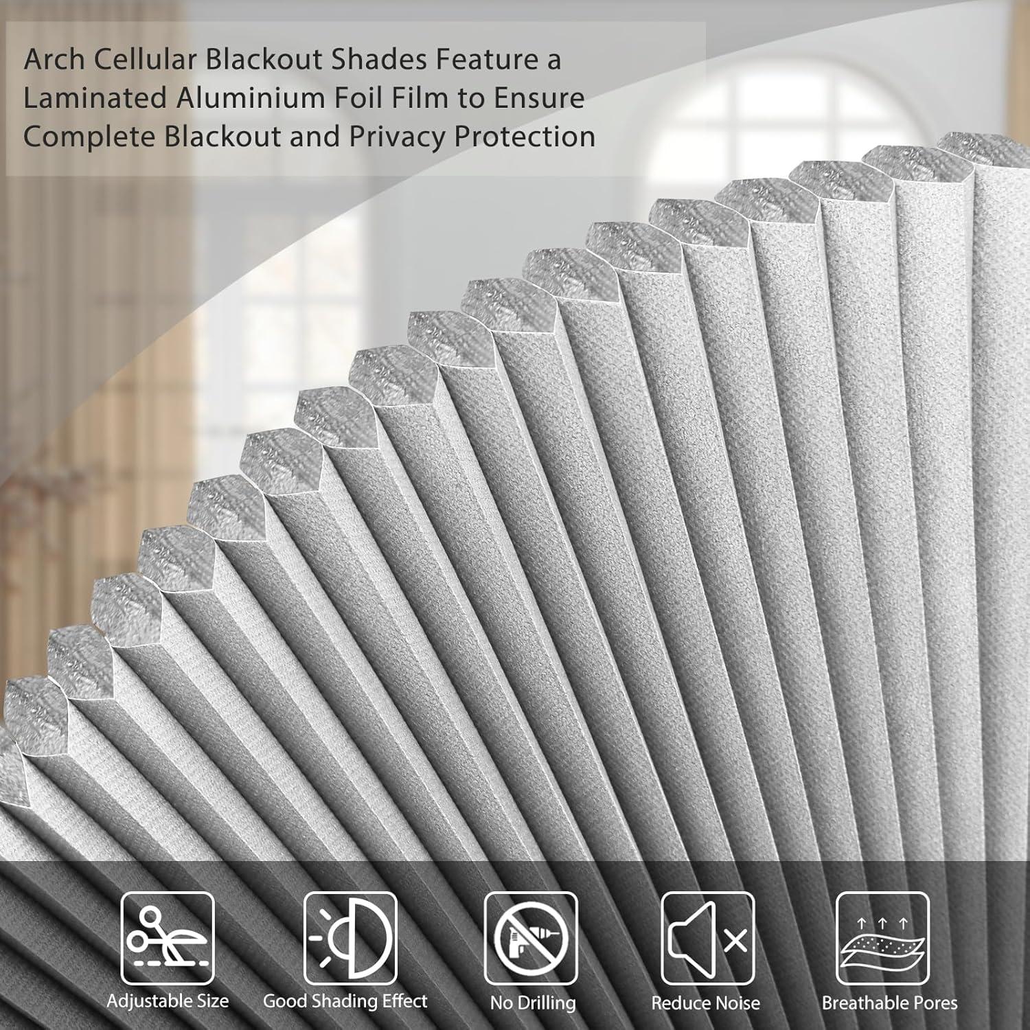 Cortina Arqueada Blackout ChYoung 91.44x45.72cm Blanco