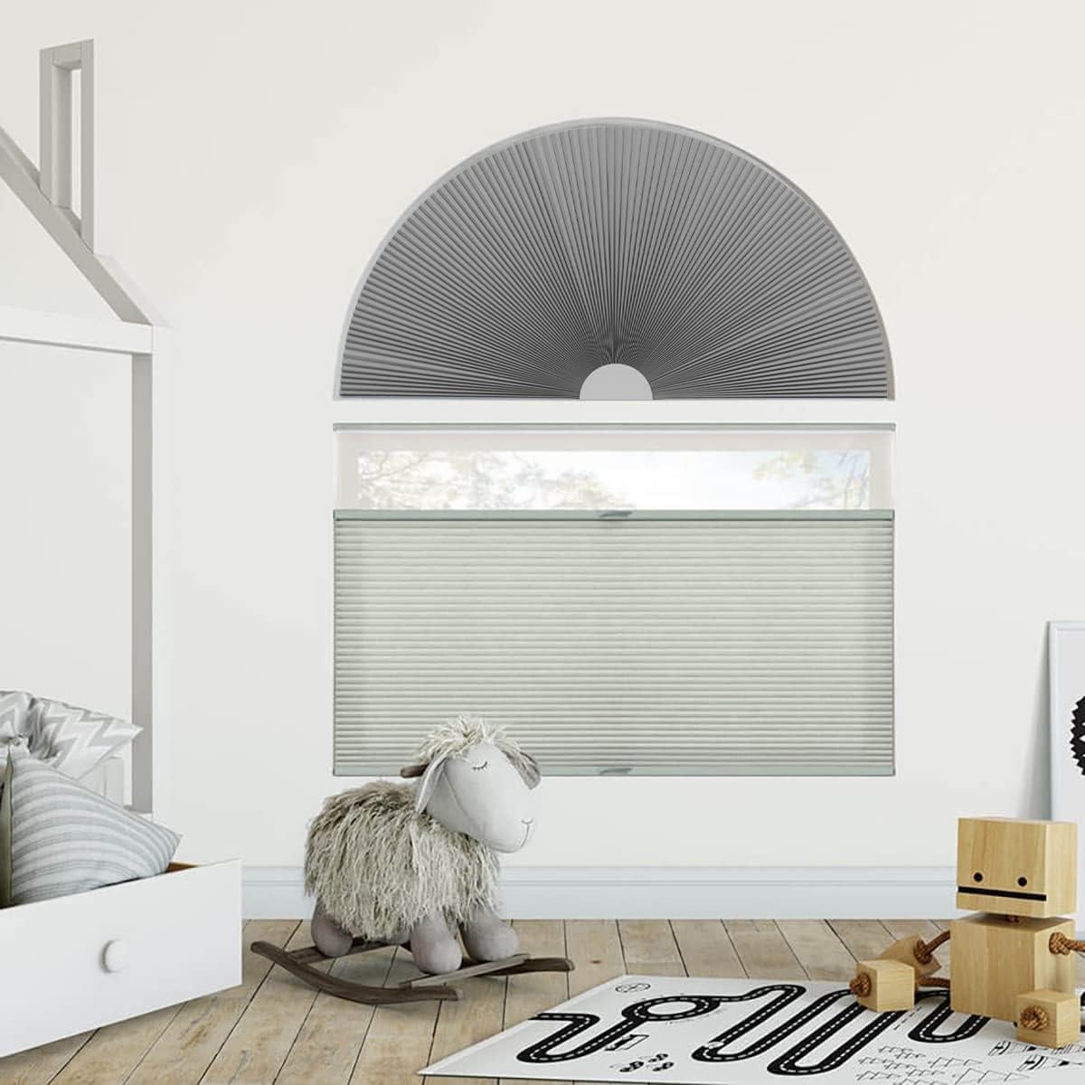 Cortina Arqueada Blackout Mucol 61 cm Gris Aislamiento Térmico