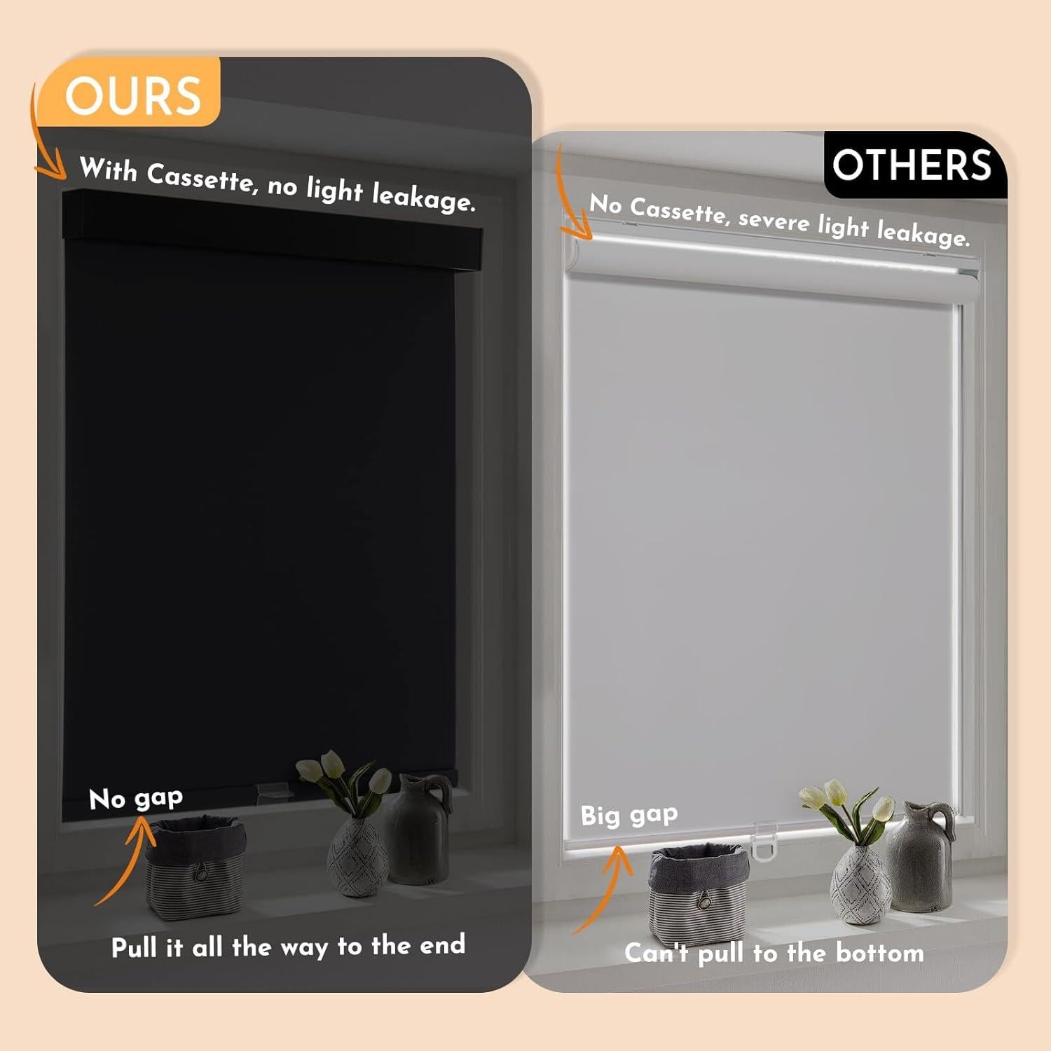 Cortina Enrollable Blackout Persilux 38.1x162.6cm Negra