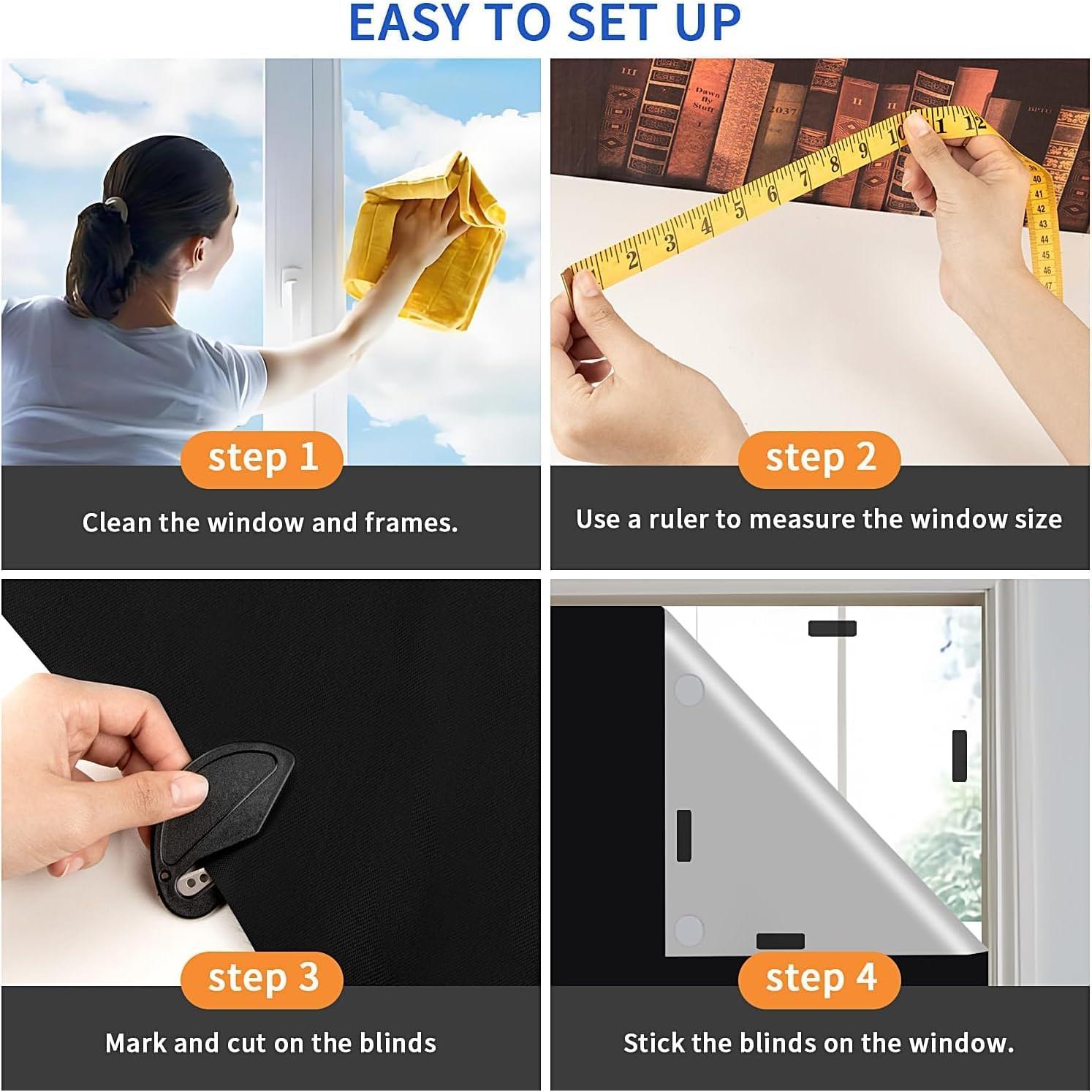 Cortinas Blackout Portátiles Machine-Ya 200x145 cm Sin Taladro