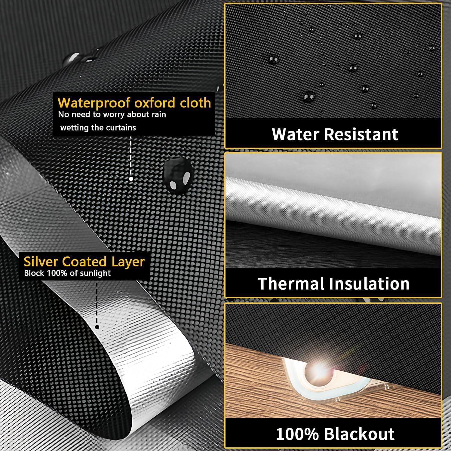 Cortinas Blackout Portátiles Machine-Ya 200x145 cm Sin Taladro