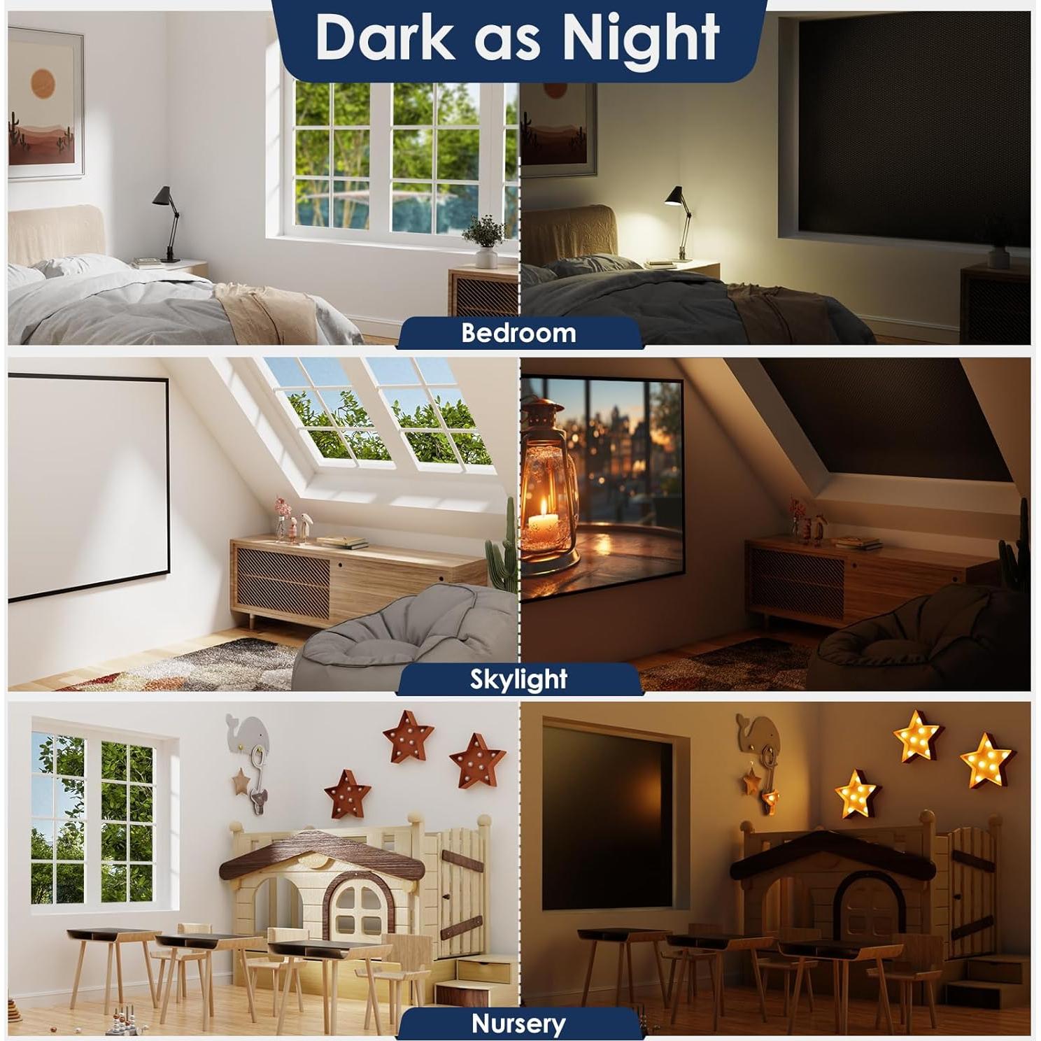 Cortinas Blackout Esteh 91.44x144.78cm Negros 100% Oscuridad