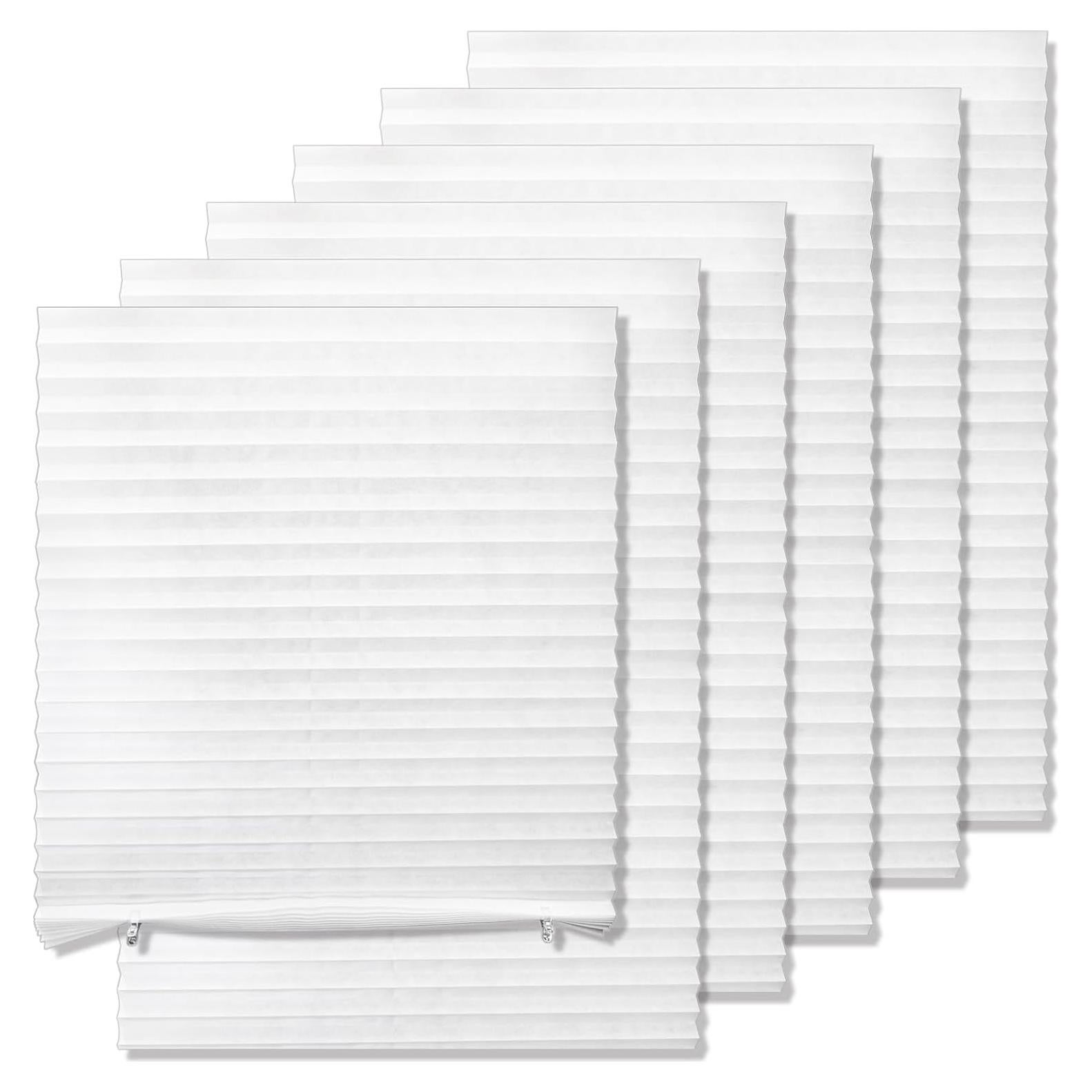 Paquete de 6 Cortinas Plisadas Temporales Tlence 35x70 cm Blanco