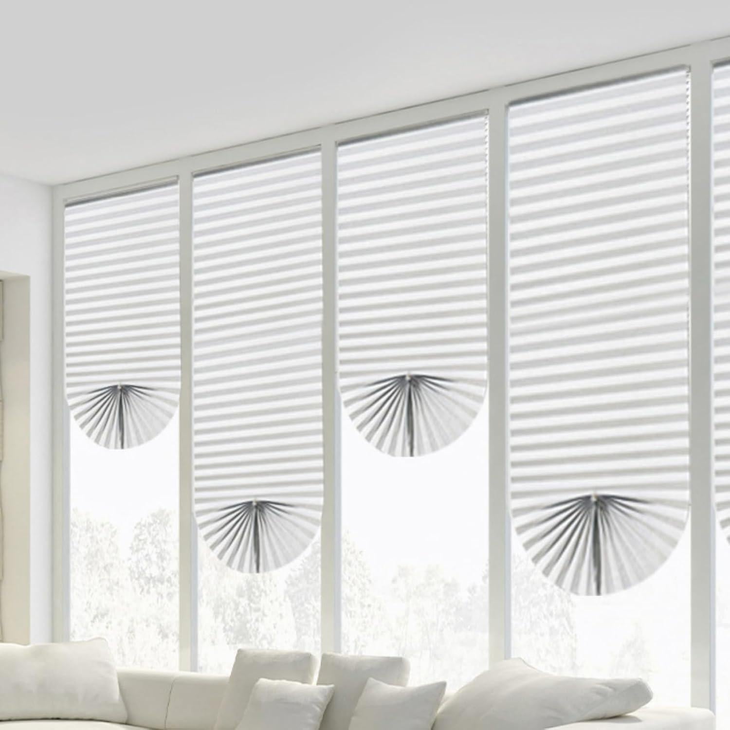 Paquete de 6 Cortinas Plisadas Temporales Tlence 35x70 cm Blanco