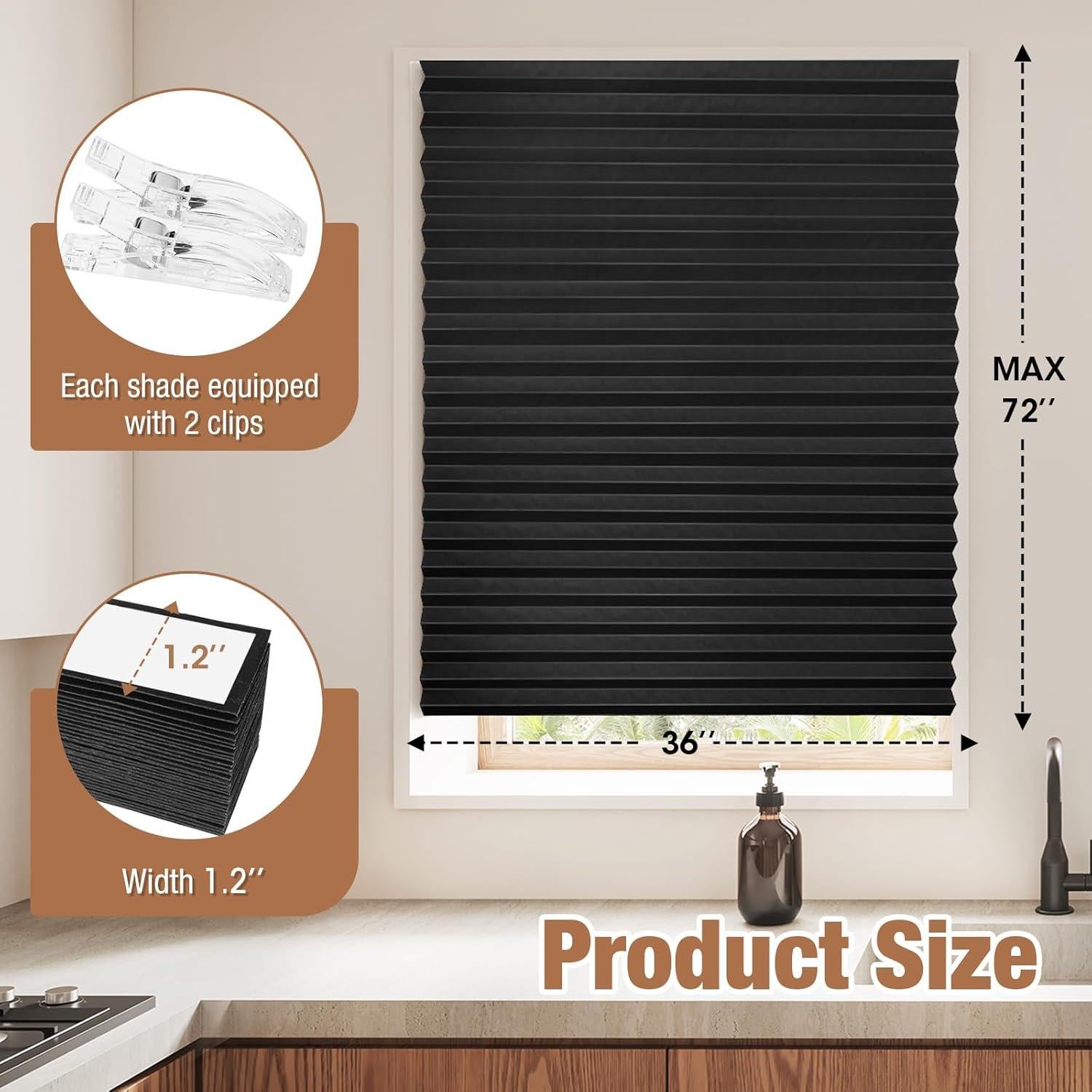 Cortinas Blackout Zipcase 6 Paquete 91.44x182.88cm Negro