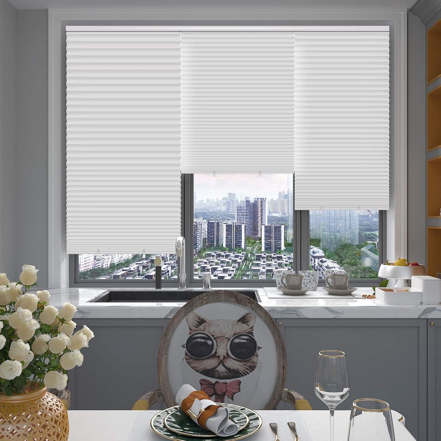 Cortinas Plisadas Blackout Changshade 6-Pack 91x183cm Blanco