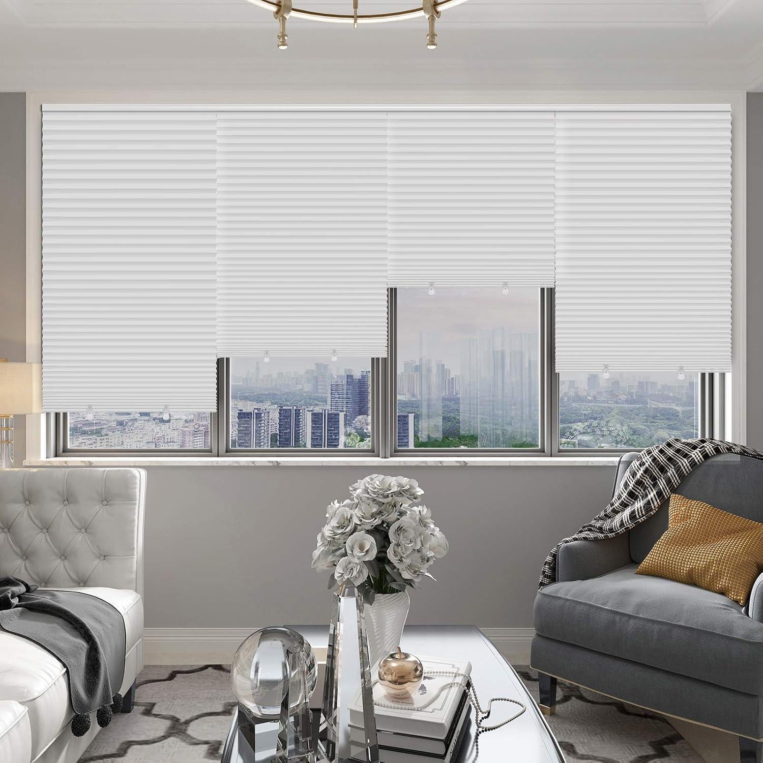 Cortinas Plisadas Blackout Changshade 6-Pack 91x183cm Blanco