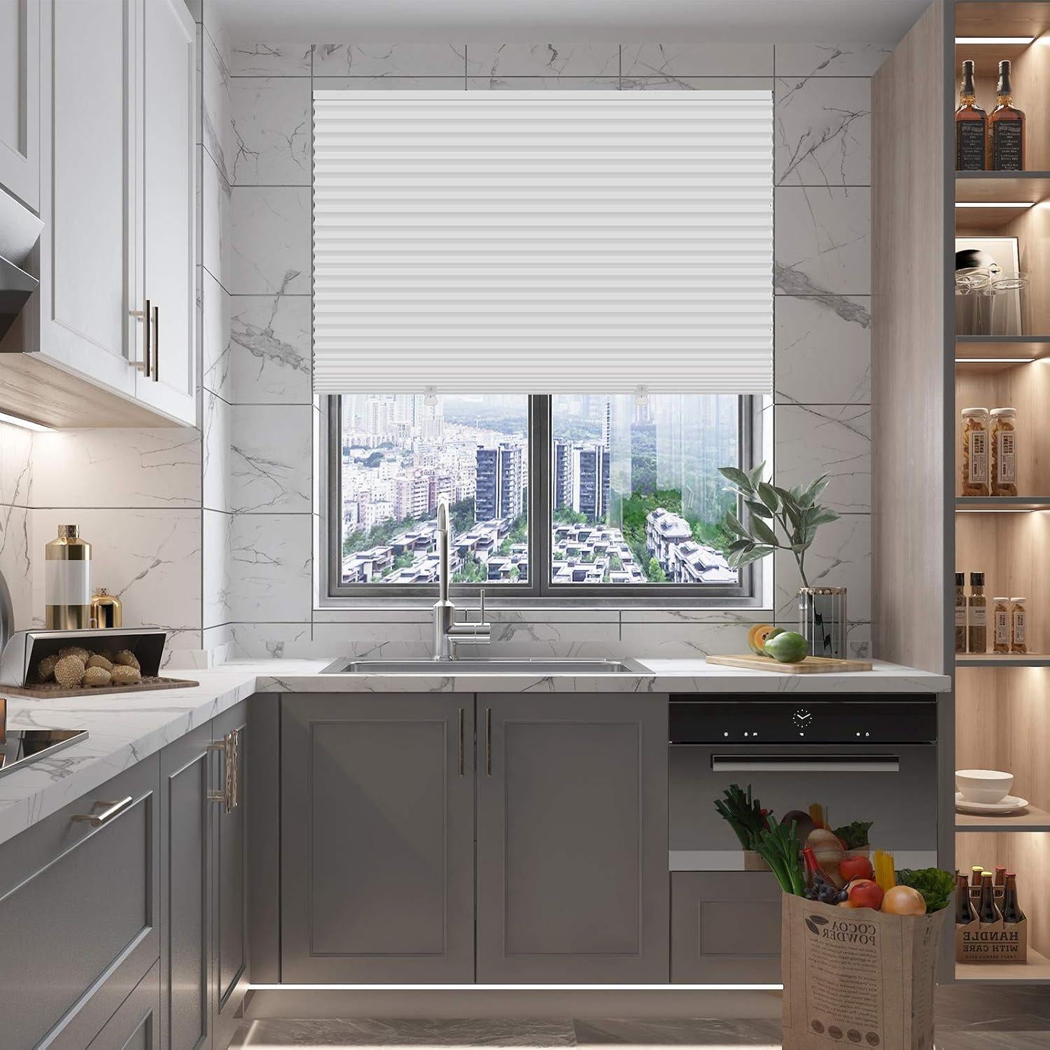 Cortinas Plisadas Blackout Changshade 6-Pack 91x183cm Blanco