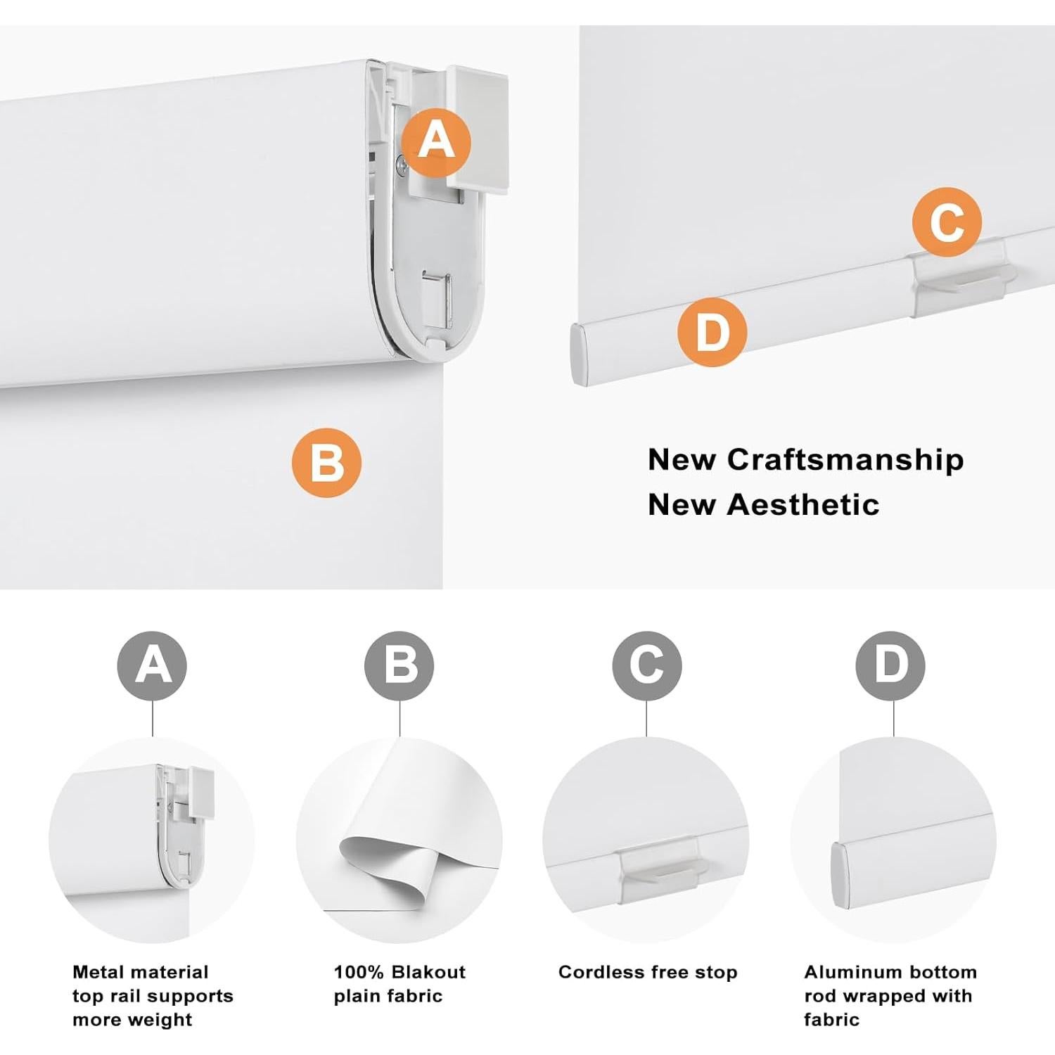 Cortina Roller Opaca Persilux 50.8x182.9cm Blanca Sin Taladro