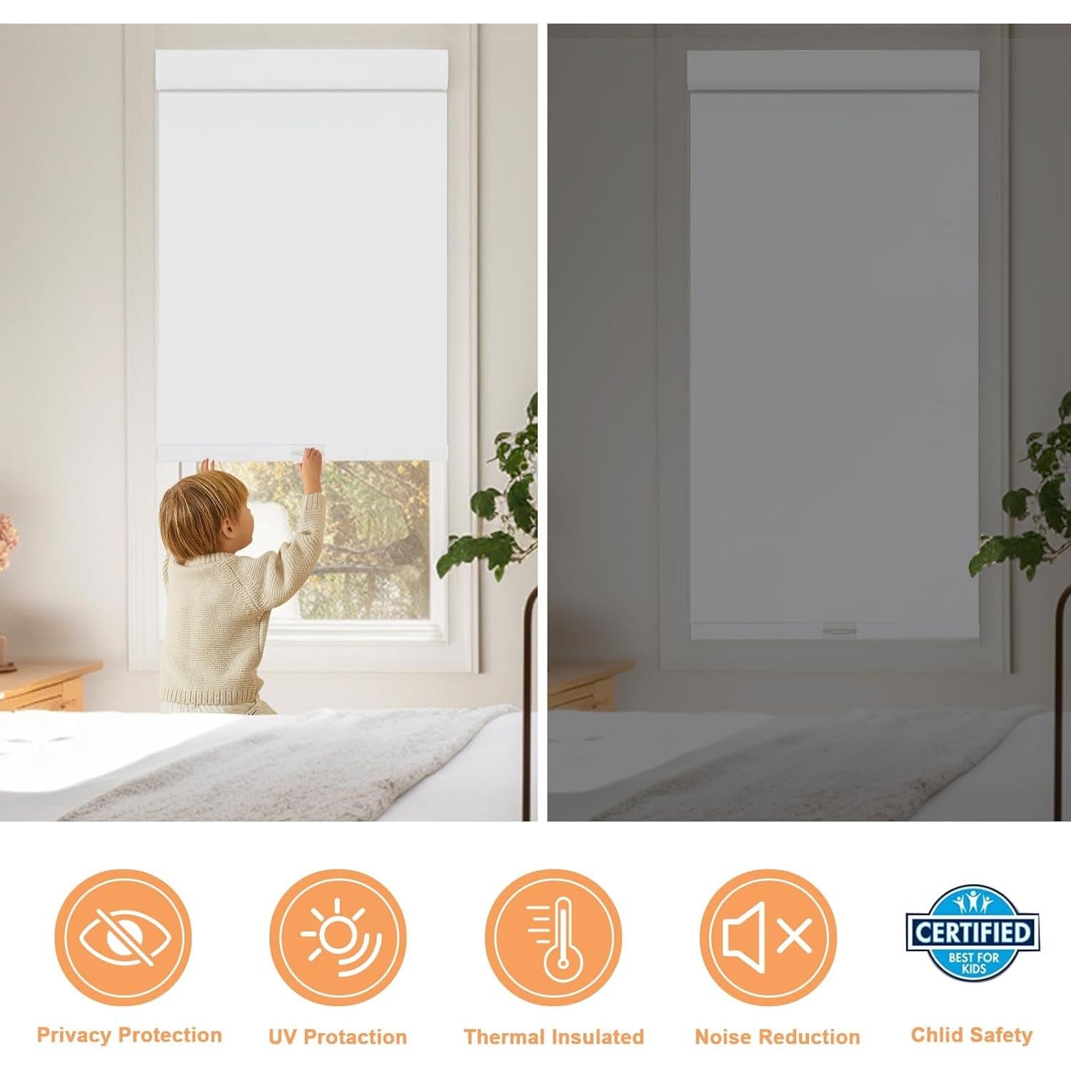 Cortina Roller Opaca Persilux 50.8x182.9cm Blanca Sin Taladro