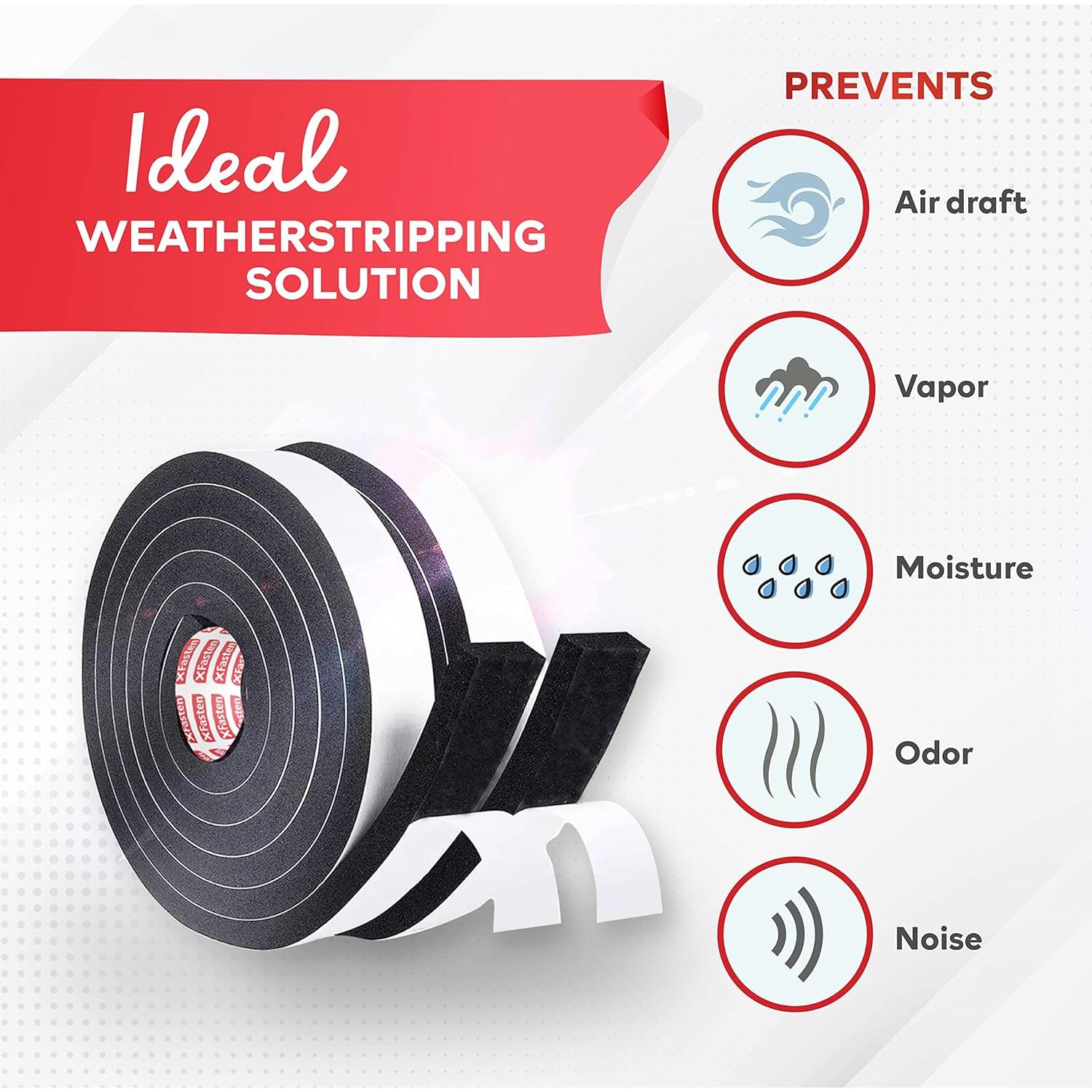 Cinta de Sellado de Espuma XFasten 1" x 5' - Paquete de 3