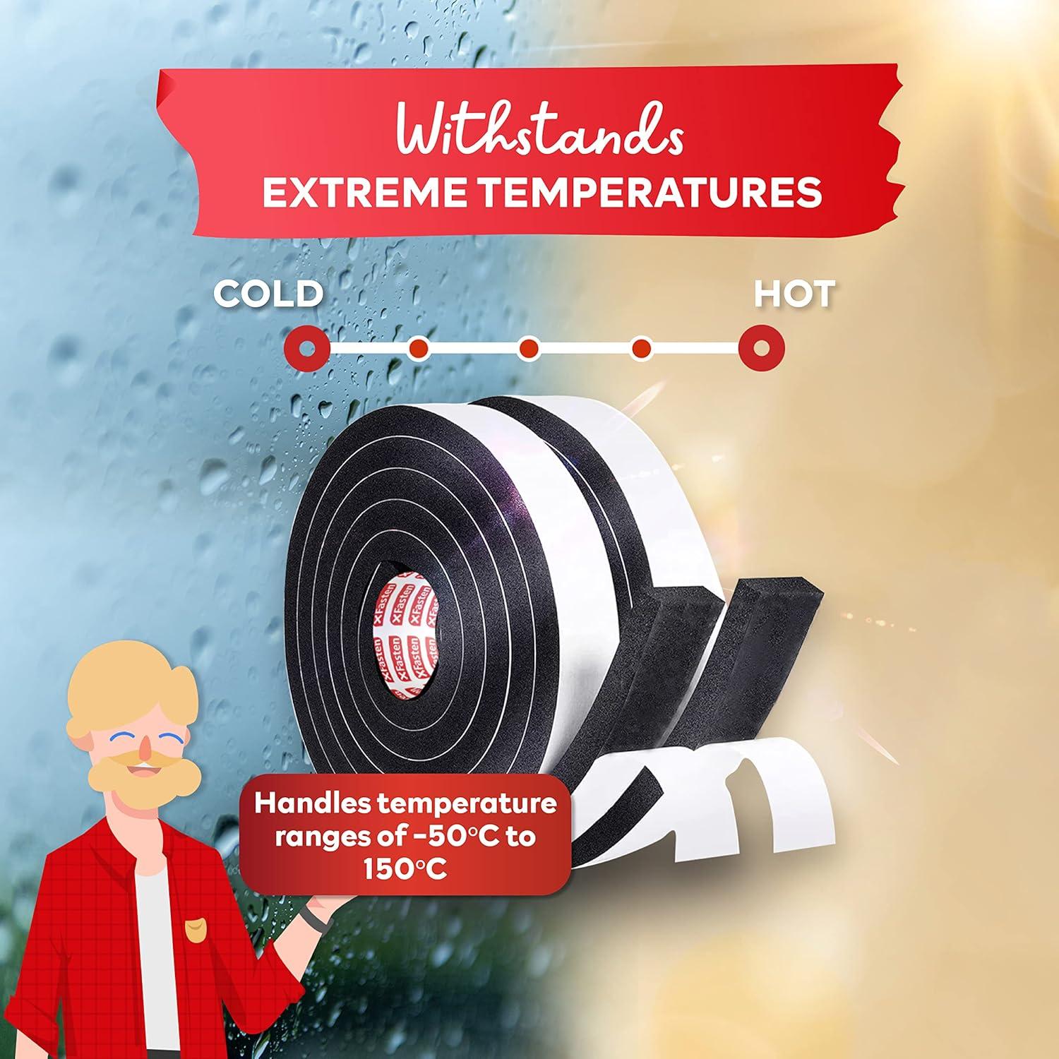 Cinta de Sellado de Espuma XFasten 1" x 5' - Paquete de 3