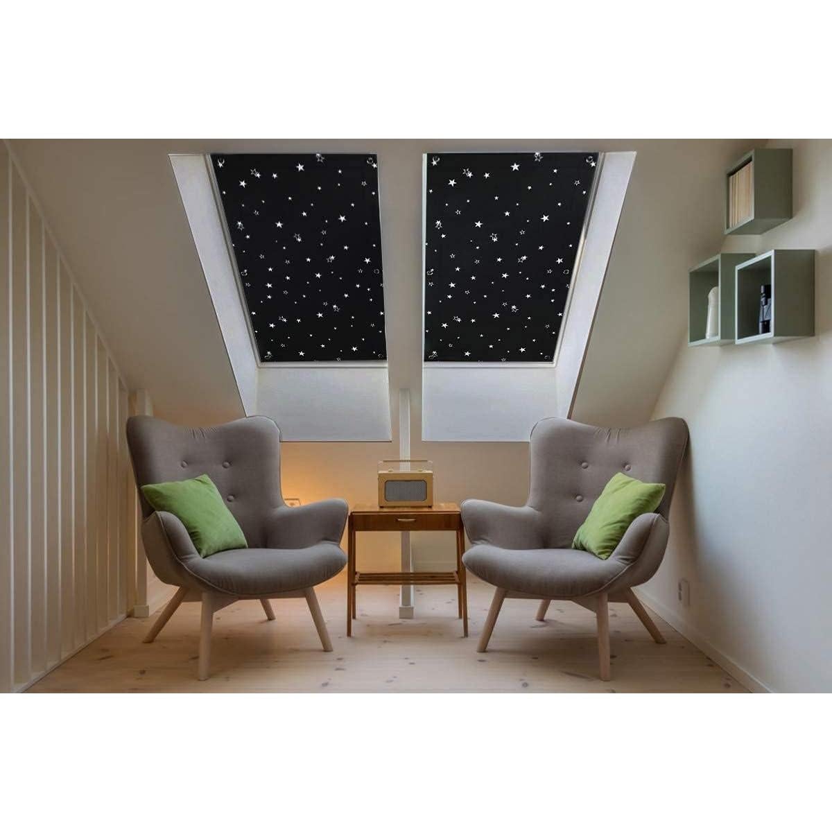 Cortina Blackout Oxdigi 60x114.9 cm Aislante Térmico con Ventosas