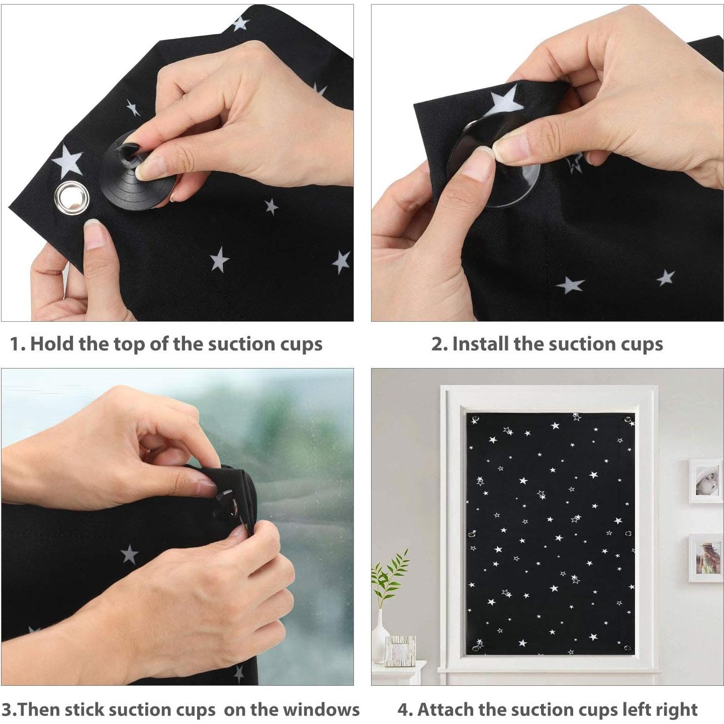 Cortina Blackout Oxdigi 60x114.9 cm Aislante Térmico con Ventosas