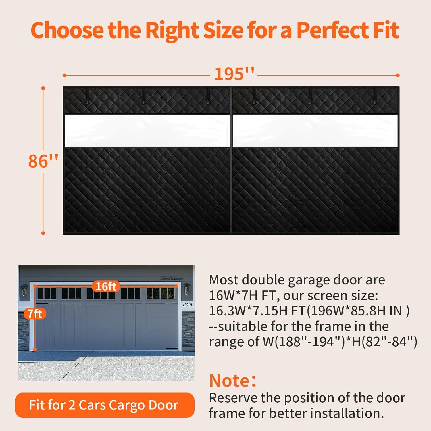 Cortina Térmica Aislante Homealexa para Puerta de Garaje 4.88m x 2.13m