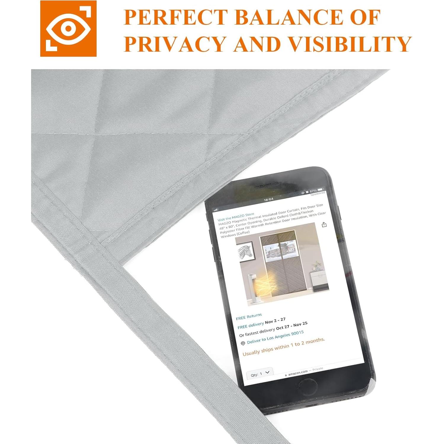 Cortina de Puerta Aislante Térmica MAGZO 91.44x203.2cm Gris