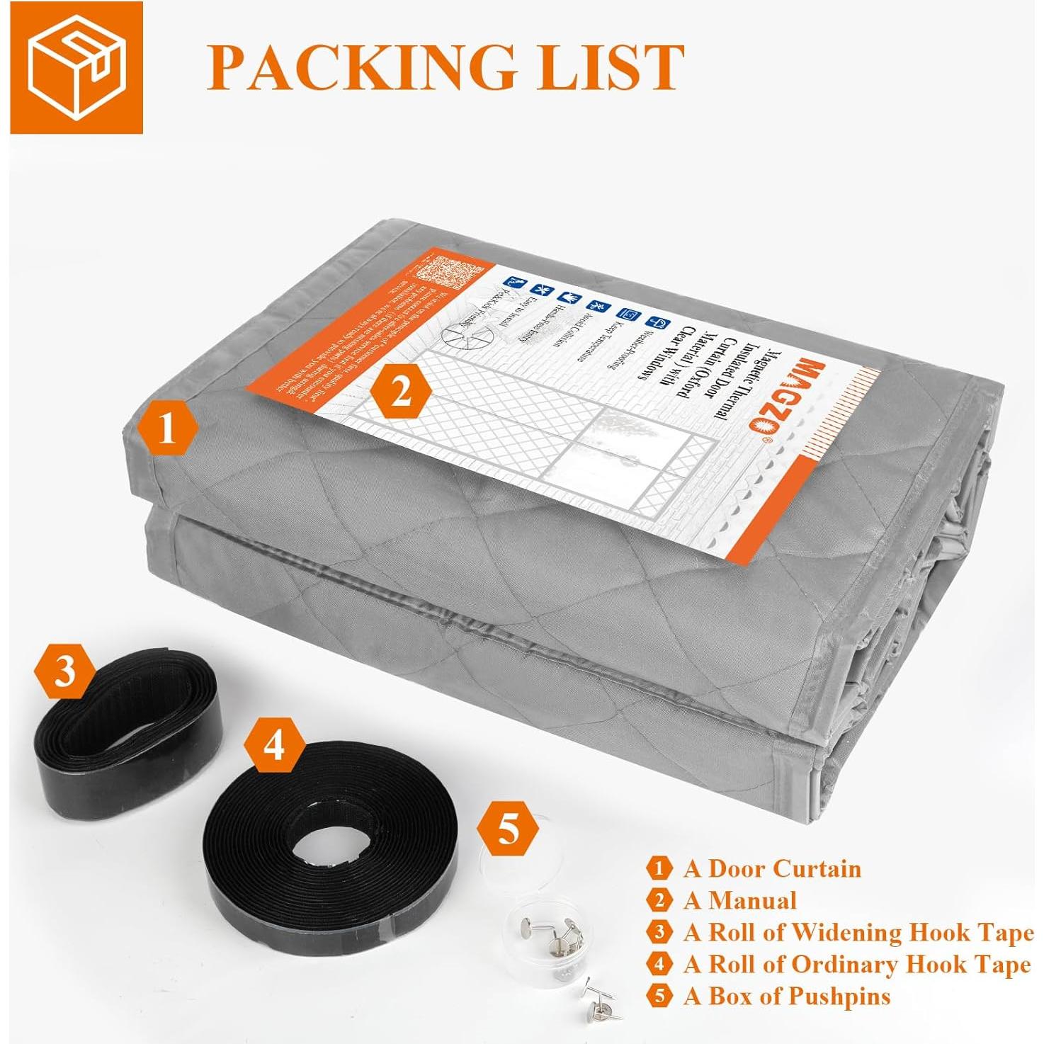 Cortina de Puerta Aislante Térmica MAGZO 91.44x203.2cm Gris