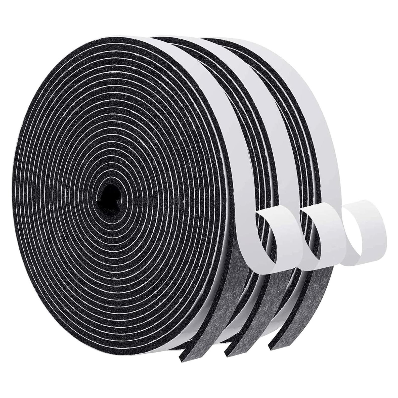 Sellador de Puerta MAGZO Cinta de Espuma Adhesiva 50FT Negro