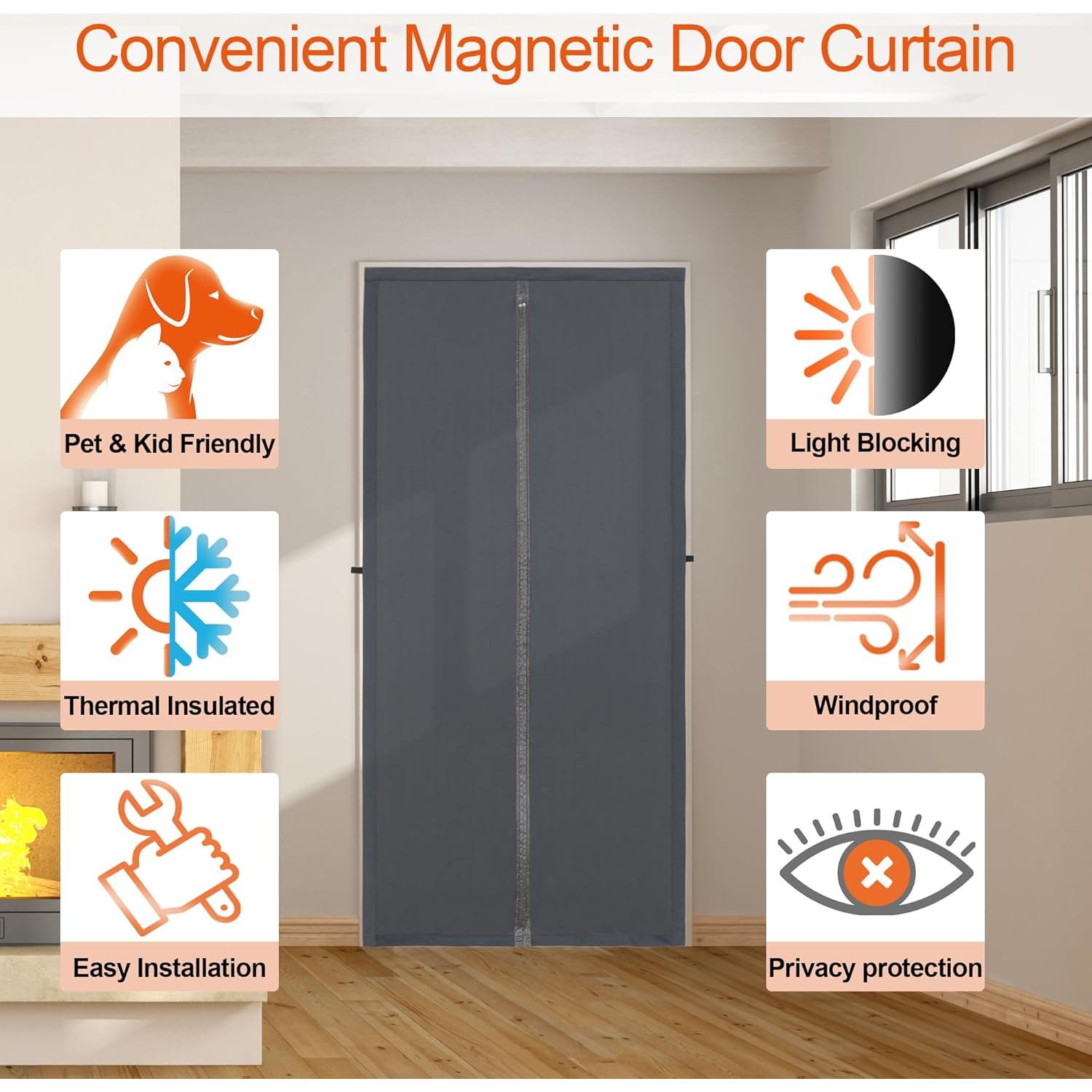 Cortina de Puerta Magnética Aislante Okayavo 91x203 cm
