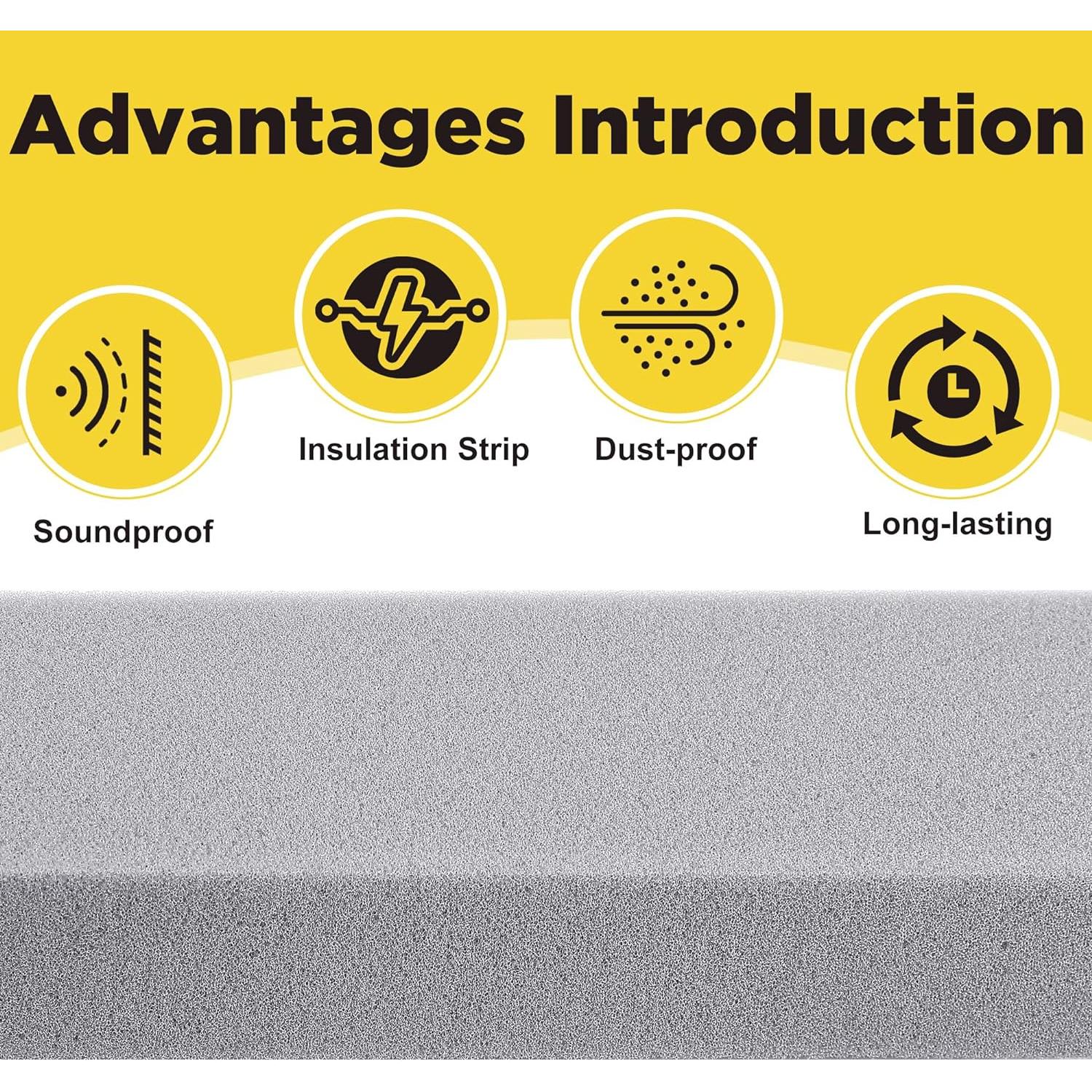 Cinta de Sellado de Espuma para Aire Acondicionado moonoom 2 Pcs 2.54cm x 3.96m