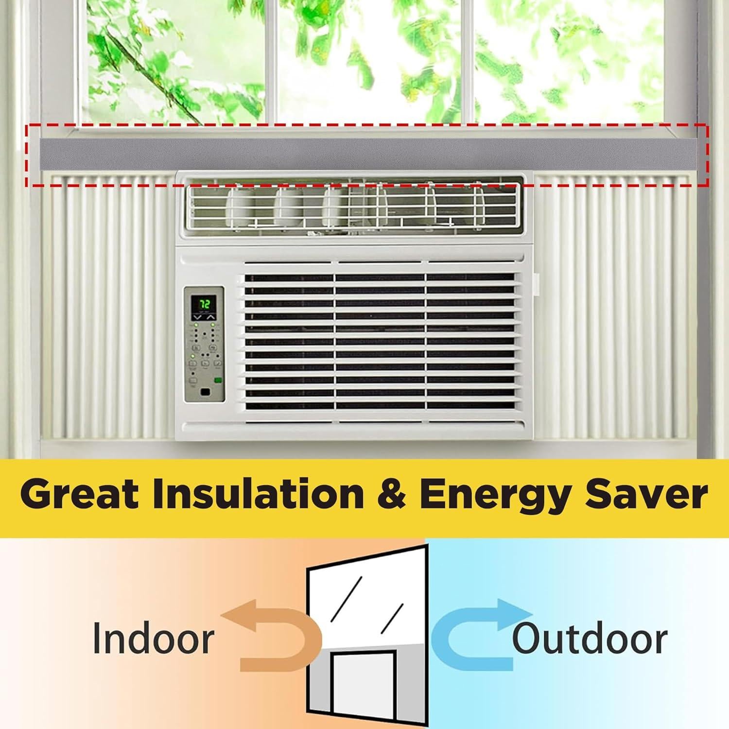 Cinta de Sellado de Espuma para Aire Acondicionado moonoom 2 Pcs 2.54cm x 3.96m