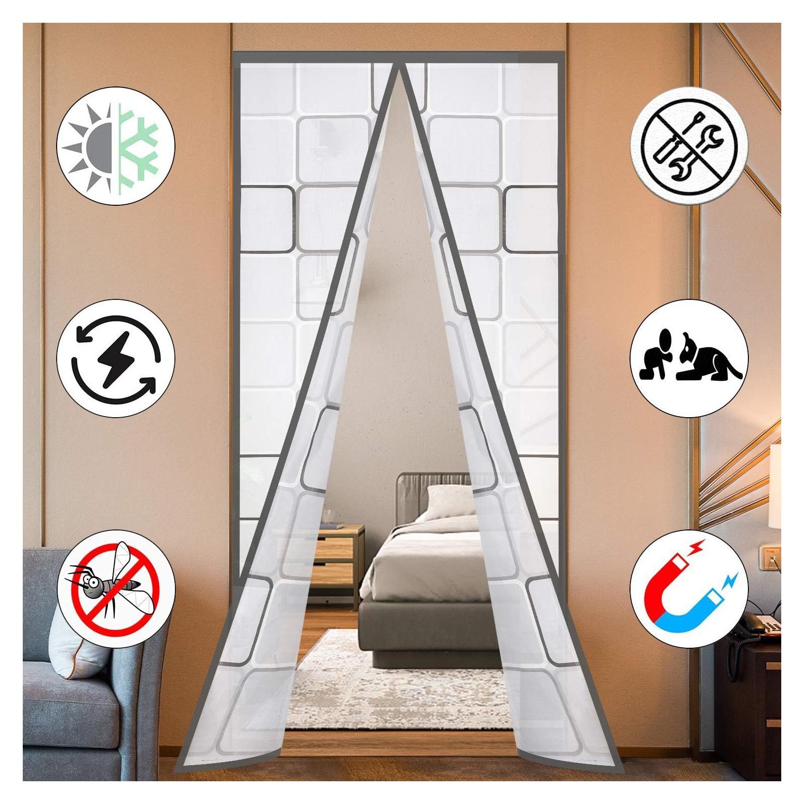 Cortina de Puerta Aislante SANJIANKER 90 x 204 cm Gris