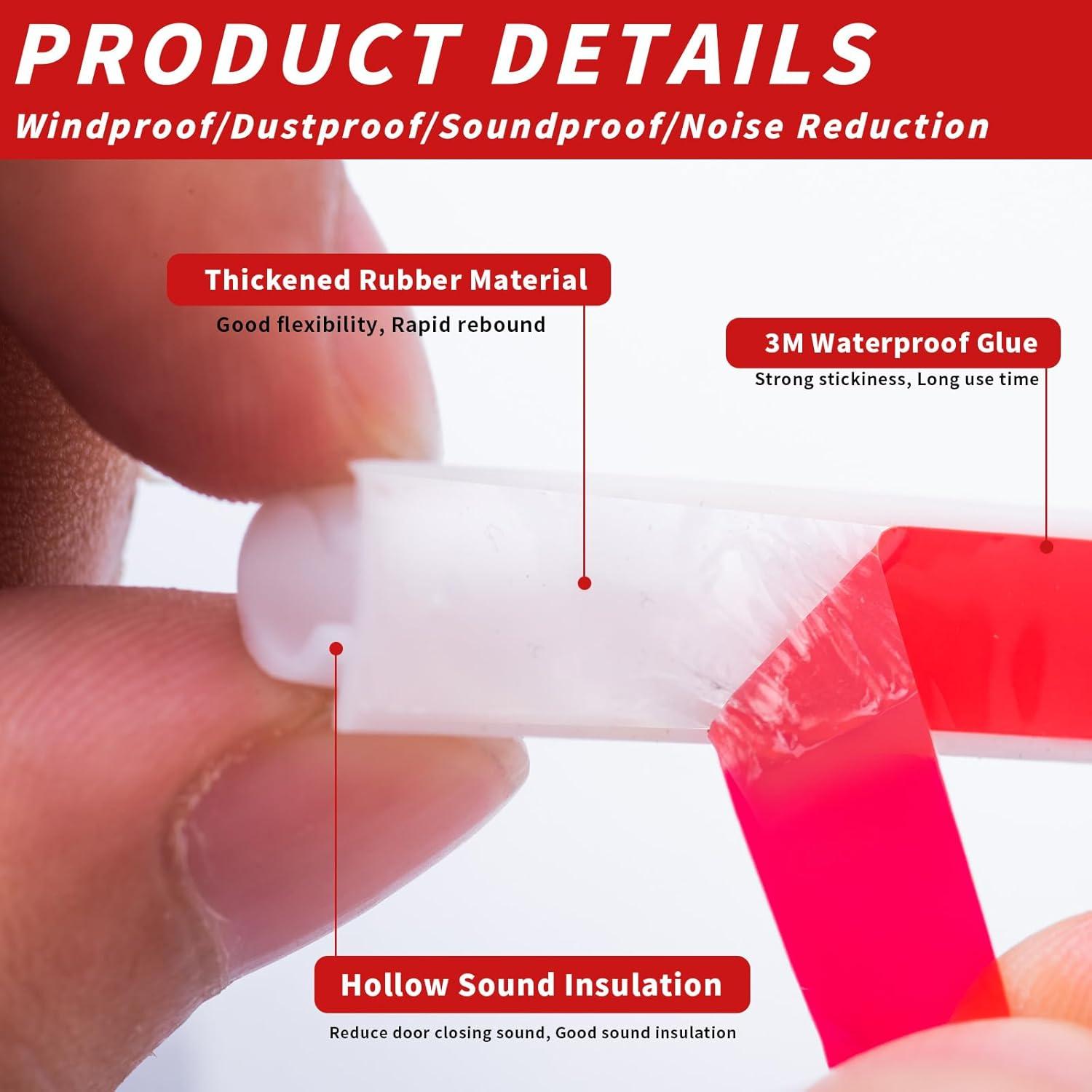 Tira de Sellado de Goma Fingwerk 26 Pies Autoadhesiva Blanca