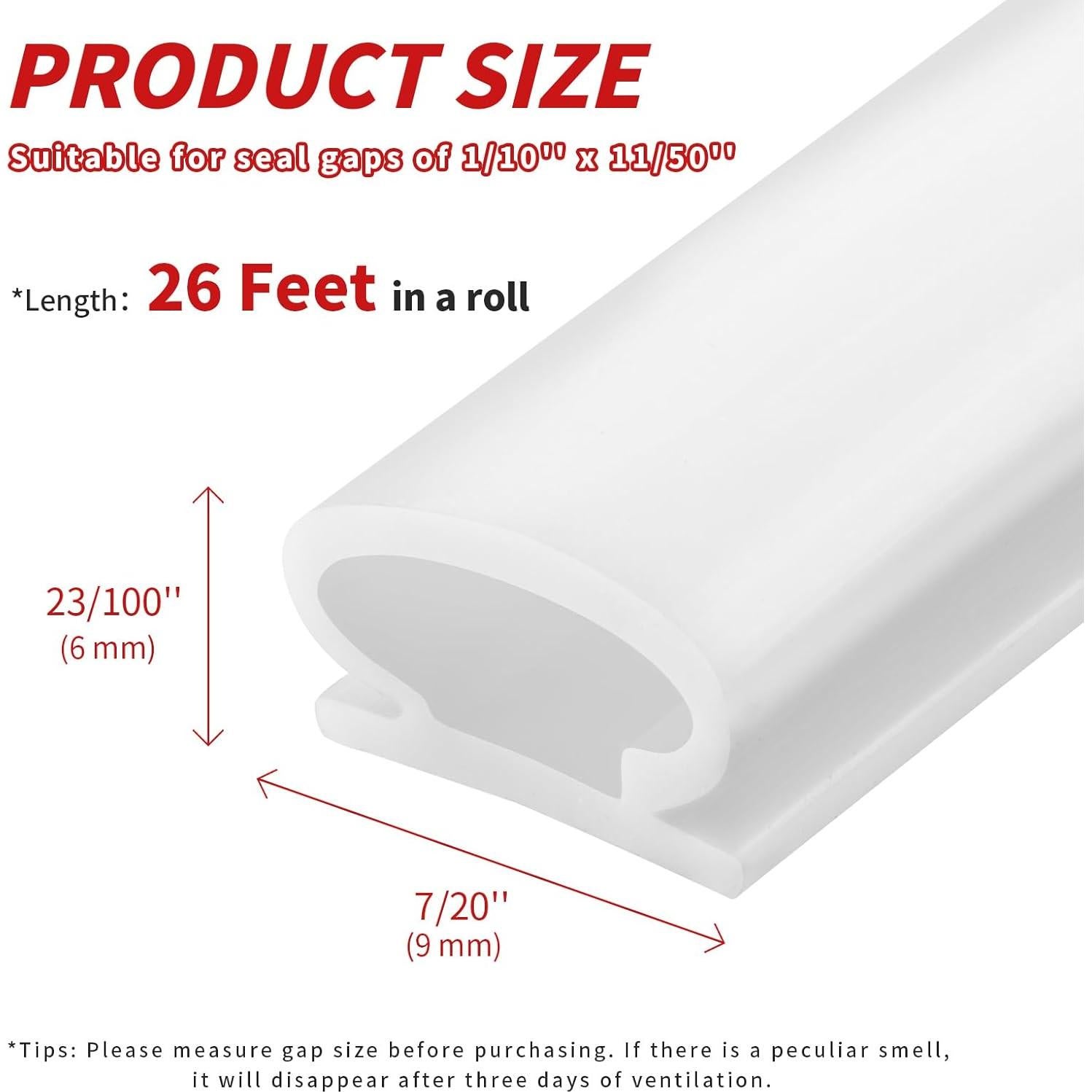 Tira de Sellado de Goma Fingwerk 26 Pies Autoadhesiva Blanca