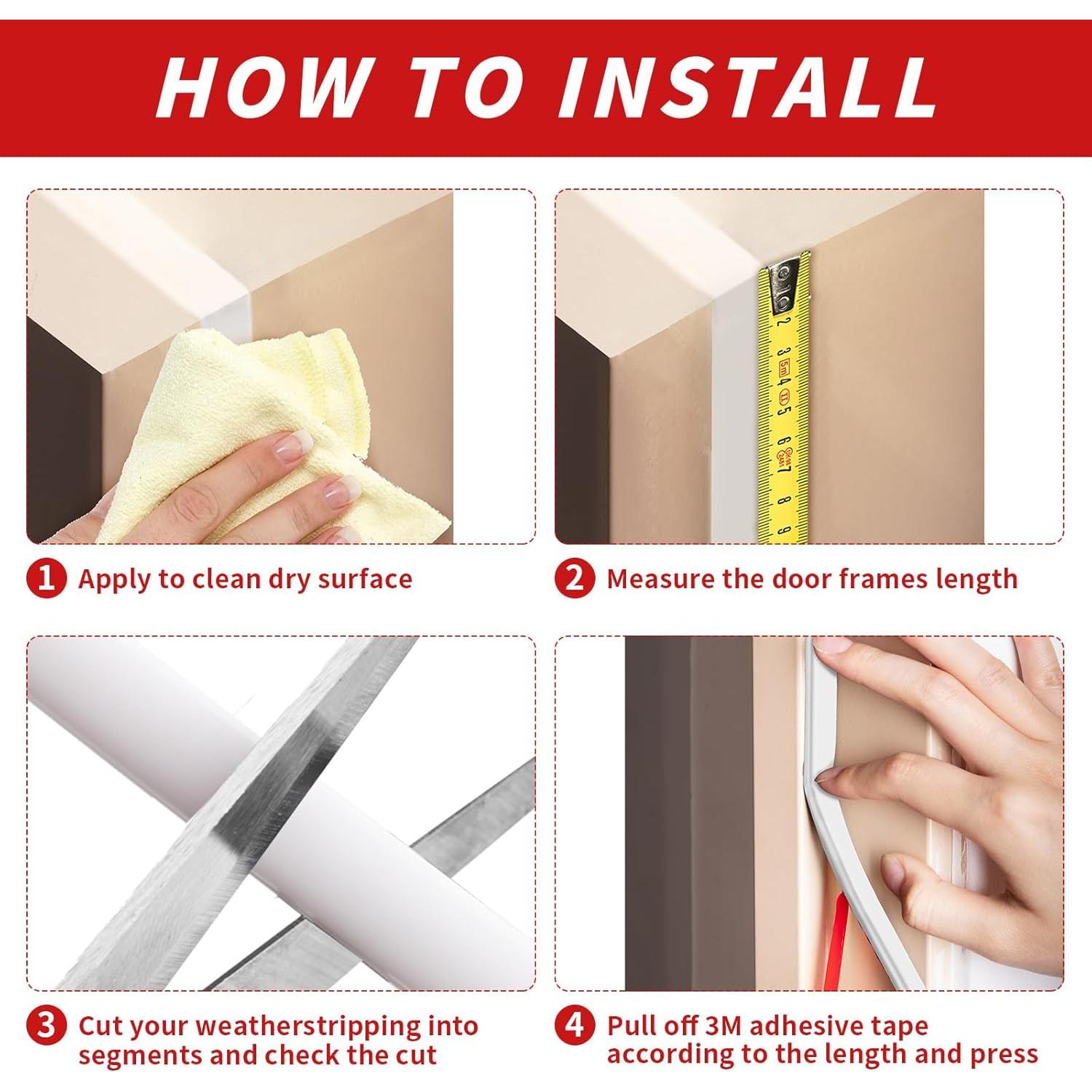 Tira de Sellado de Goma Fingwerk 26 Pies Autoadhesiva Blanca