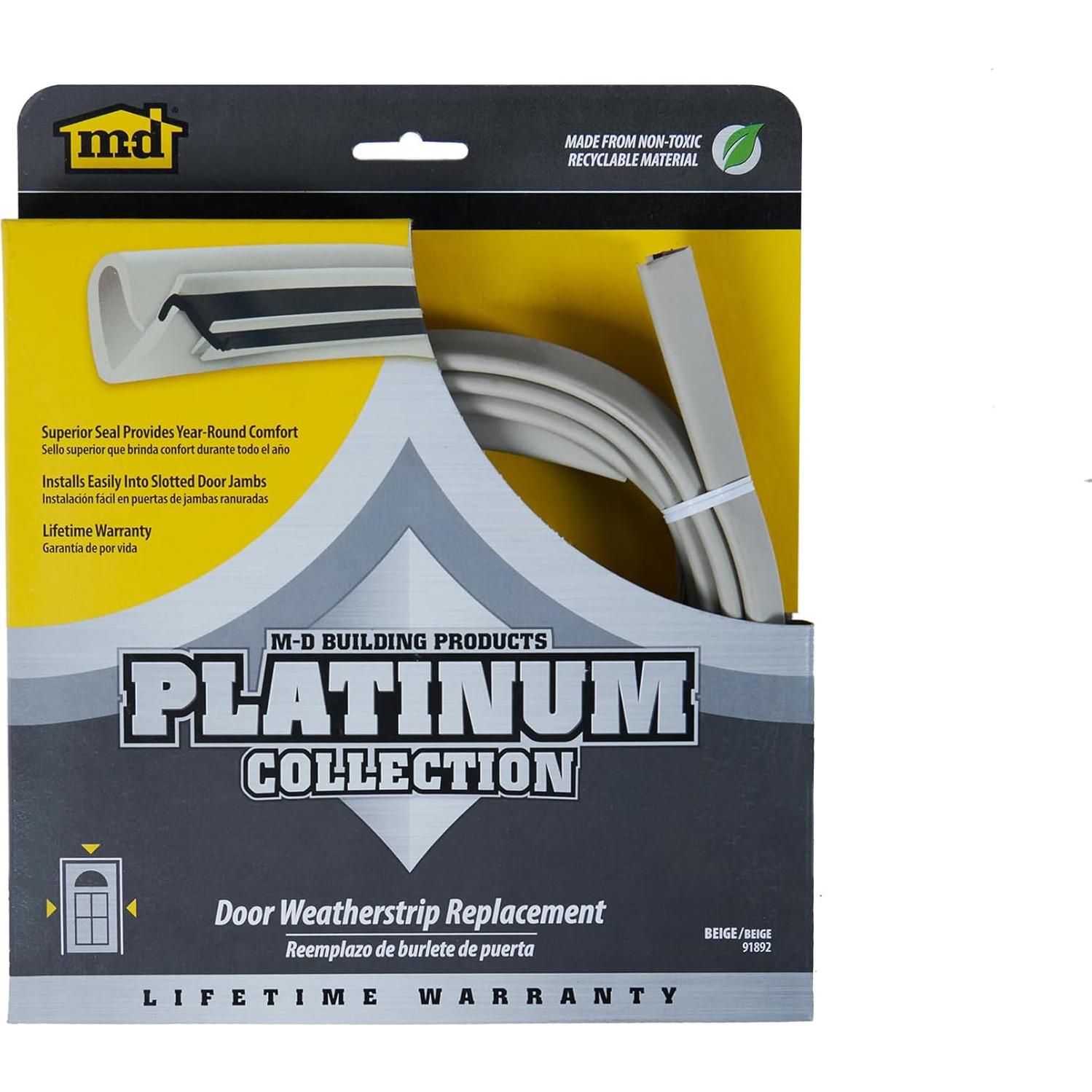 Burlete para Puerta M-D Building 213 cm Beige Reemplazo