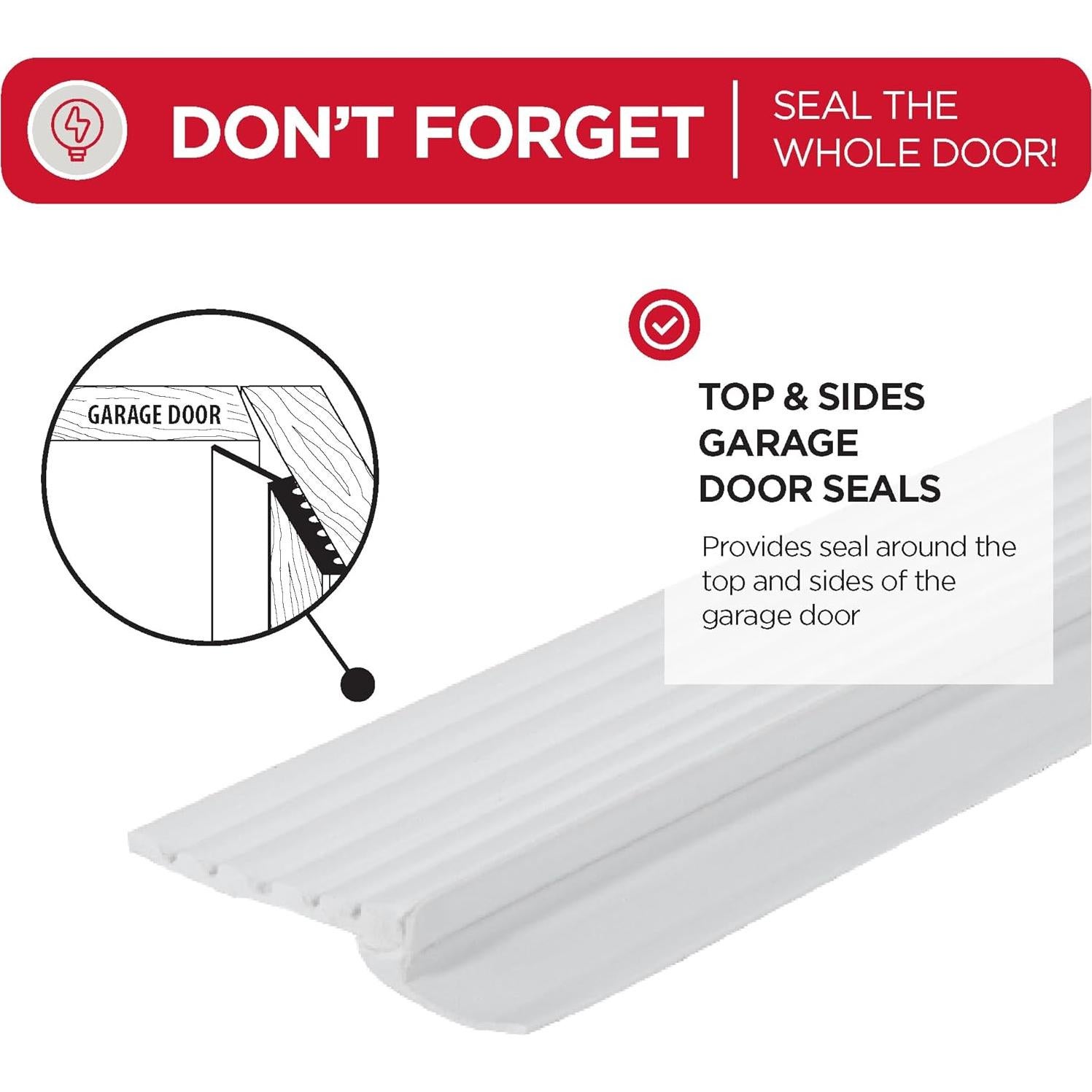 Sello Superior y Lados de Puerta de Garaje M-D 9.14m Vinilo Blanco