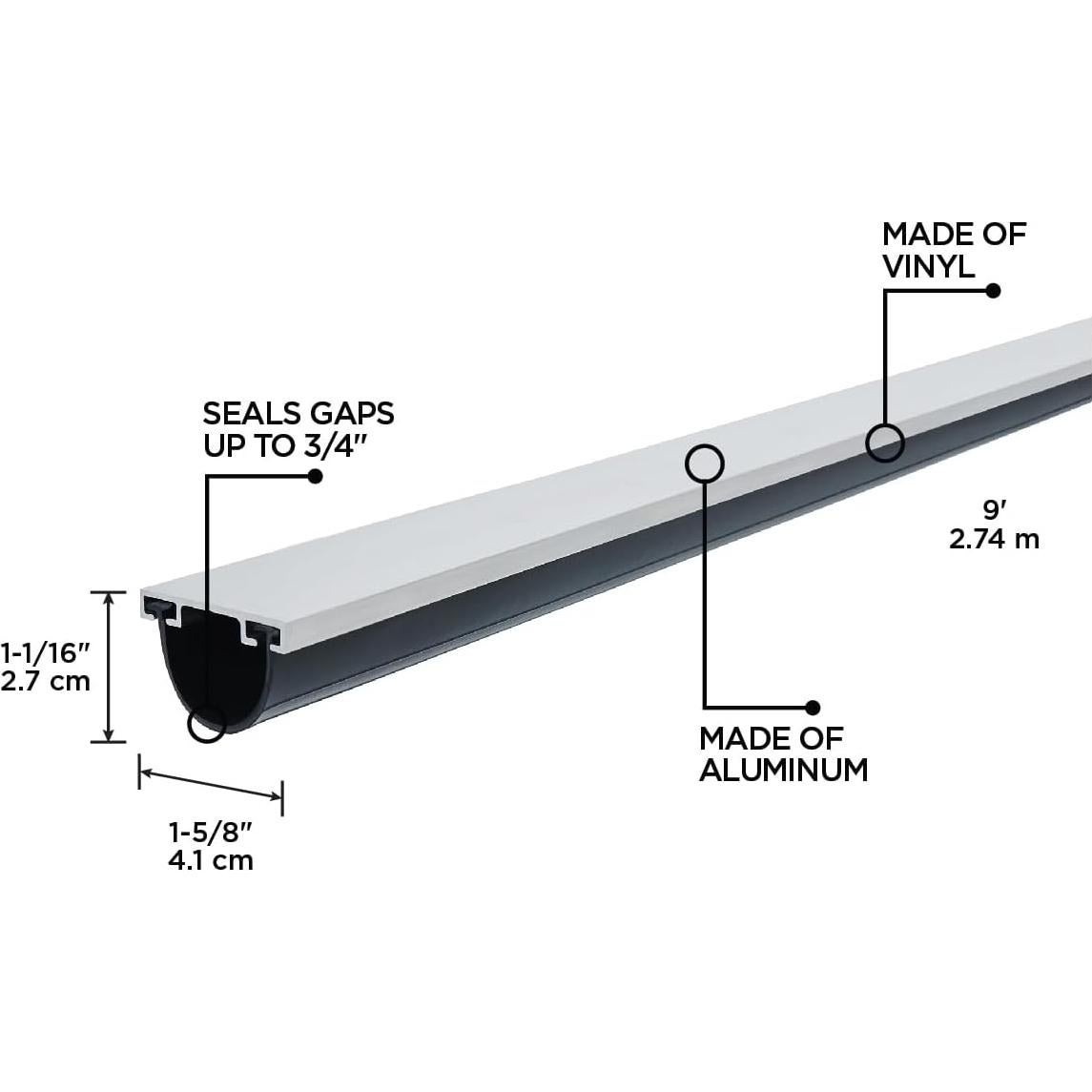 Parte Inferior de Puerta de Garaje M-D 2.74m Aluminio Negro