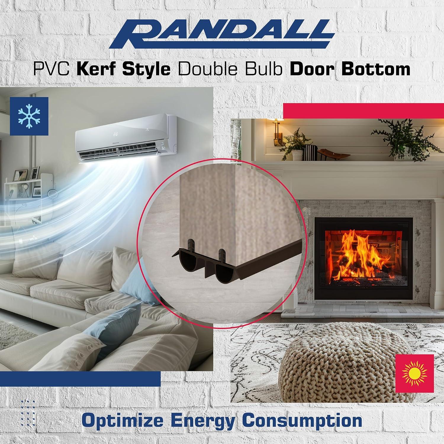 Sello de Burlete Doble de Bulbo Randall 91.44 cm Marrón