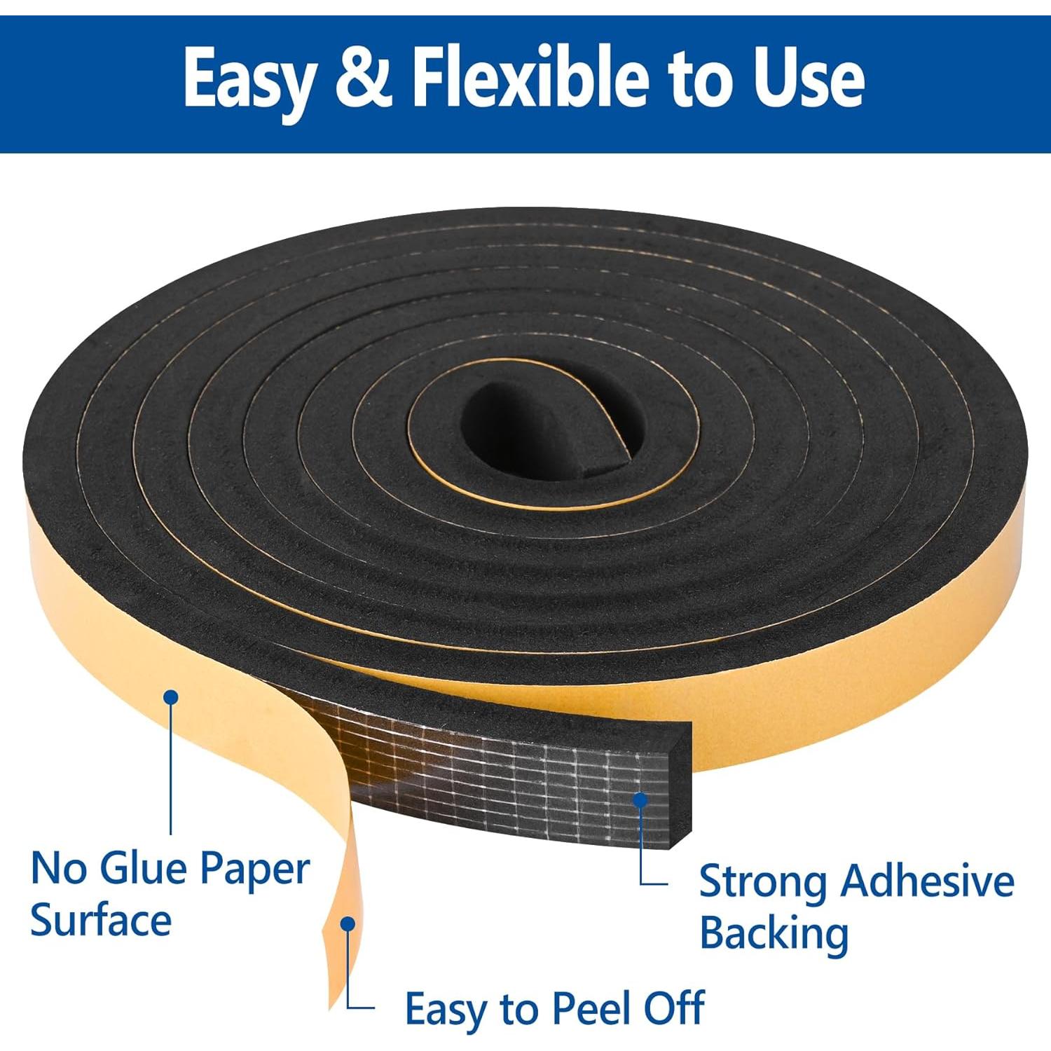 Cinta de Espuma Autoadhesiva Kikerike 0.64cm x 12.8m Aislamiento