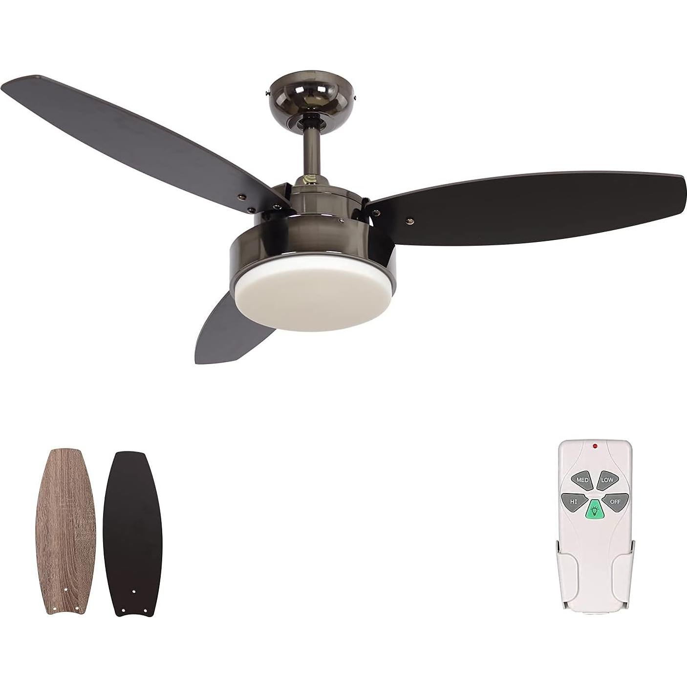 Ventilador de Techo HYATECH 107 cm Moderno con Luz y Control Remoto