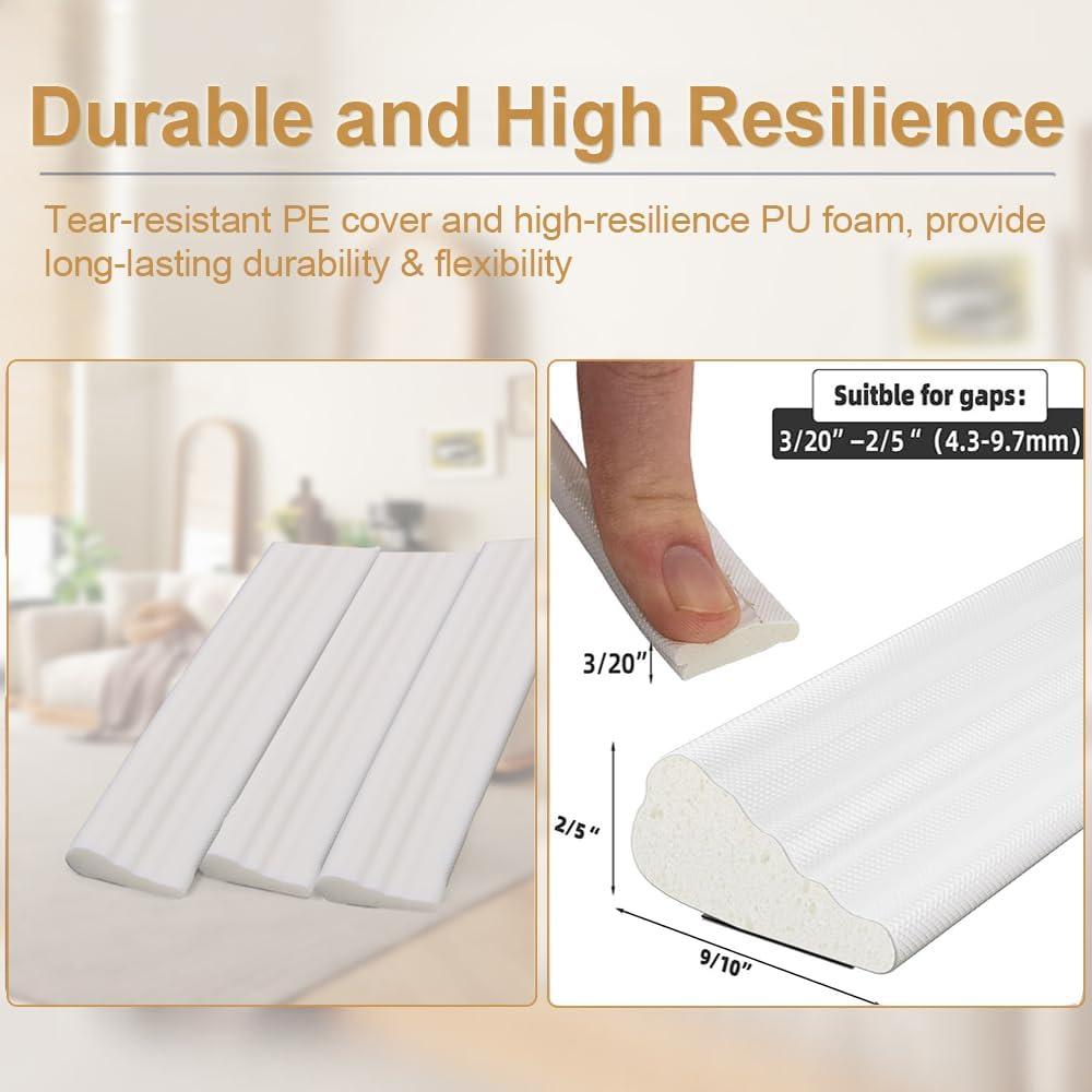 Tira de Sellado de Espuma DUOYHIEL 3m Blanco Aislante