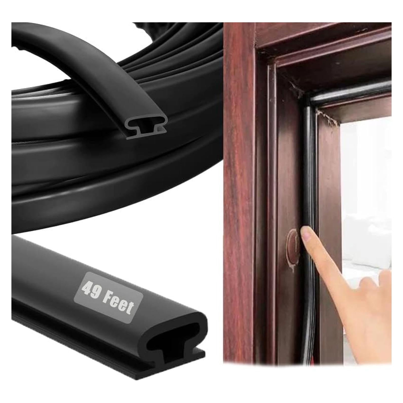 Tira de Sellado Autoadhesiva Pundin 14.94m Negra para Puertas