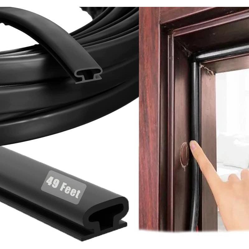 Tira de Sellado Autoadhesiva Pundin 14.94m Negra para Puertas