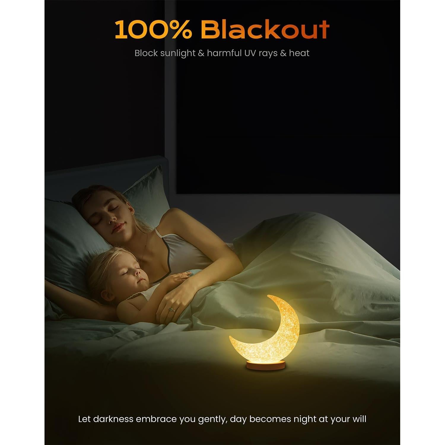 Cortinas Blackout Portátiles HEMRLY 42x60cm Negros Sin Taladrar