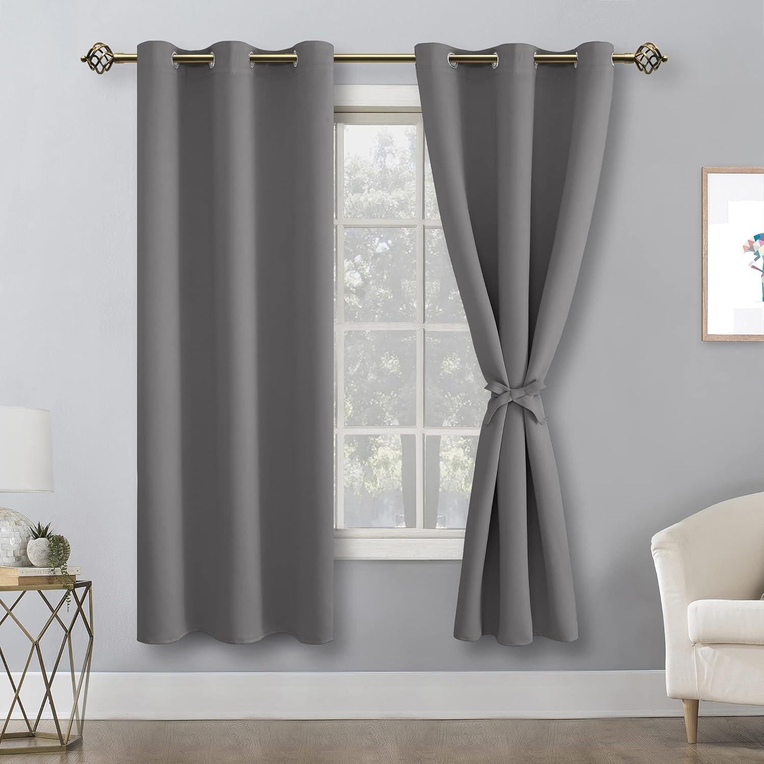 Cortinas Blackout Hiasan 2 Paneles 106.68 x 160.02 cm Gris Claro