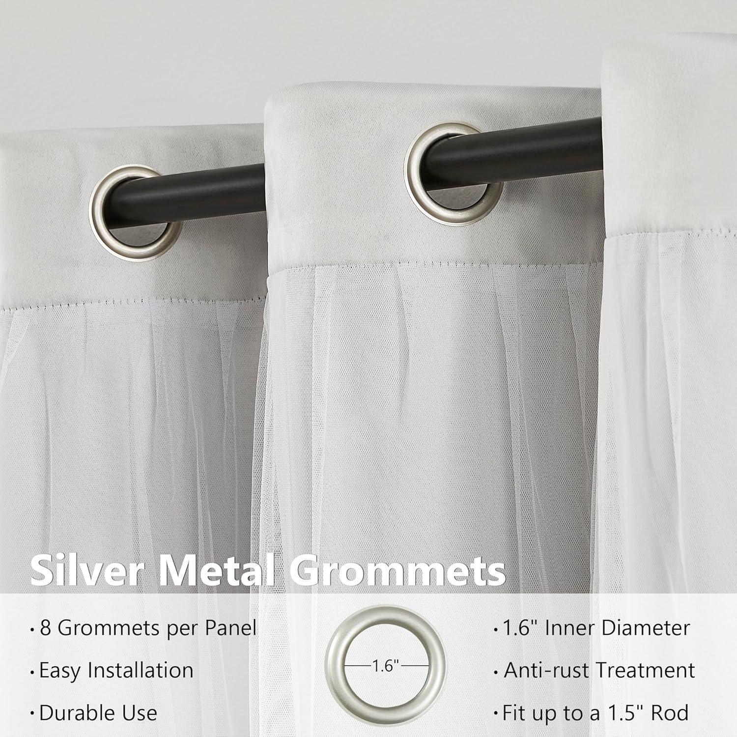 Cortinas de Oscurecimiento Total Amzdecor 132x160 cm Azul