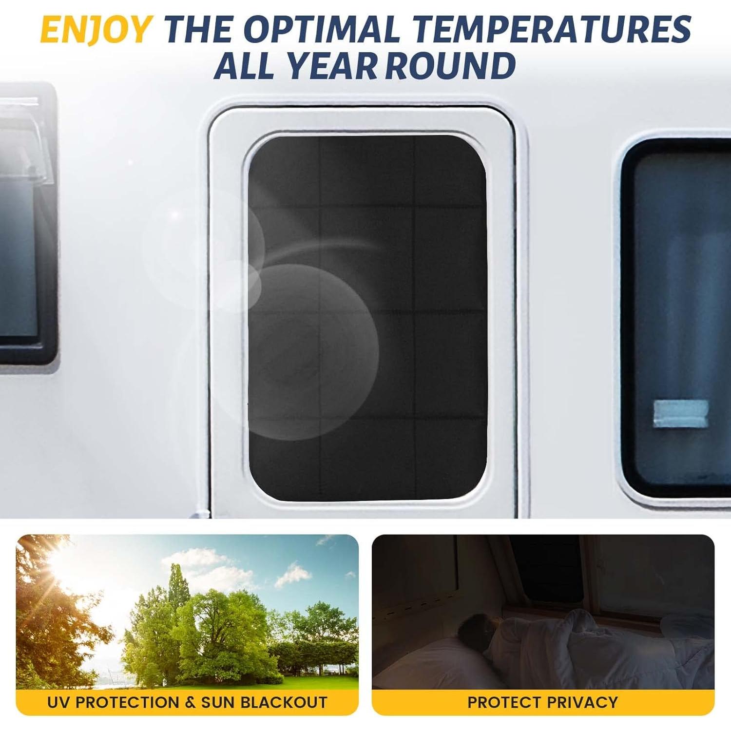 Sombra de Ventana Plegable Funomo para RV 63.5x40.6cm Blackout