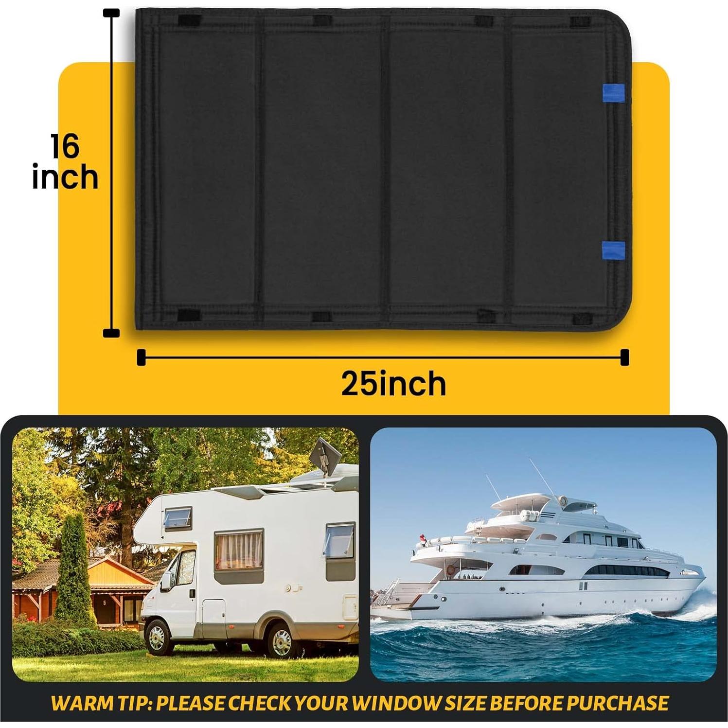 Sombra de Ventana Plegable Funomo para RV 63.5x40.6cm Blackout